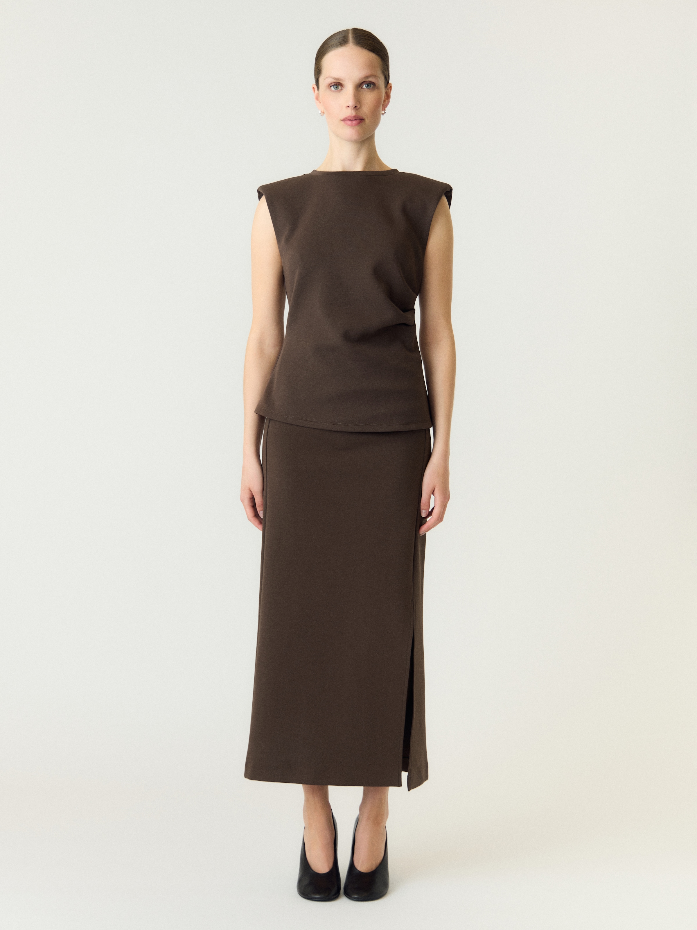 Y.A.S Maxirock »YASPINA HW LONG SKIRT NOOS« Baumwollmischung, high waist