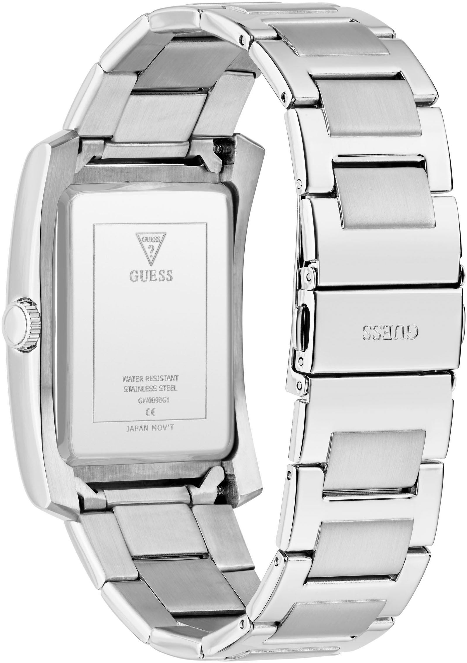 Guess Quarzuhr »CLYDE«, Armbanduhr, Herrenuhr, Edelstahlarmband