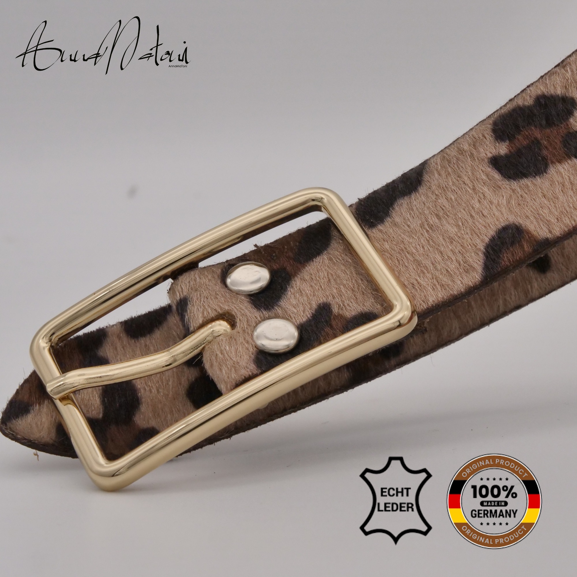 AnnaMatoni Ledergürtel »AnnaMatoni Damen Ledergürtel in hochwertigem Kunstfell in Leo«