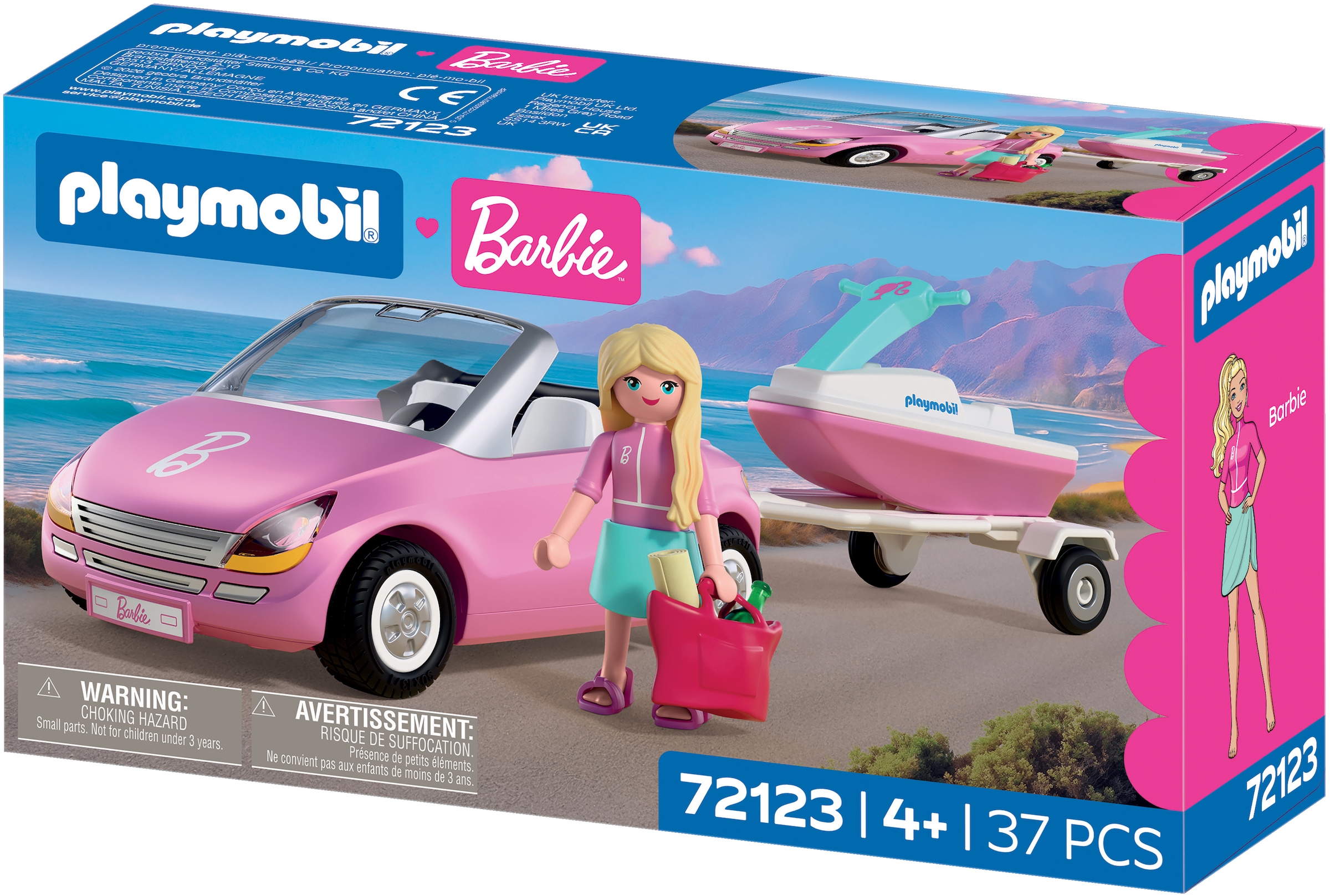 Playmobil® Konstruktions-Spielset »PLAYMOBIL x Barbie™ Cabrio (72123), Barbie™« Made in Europe
