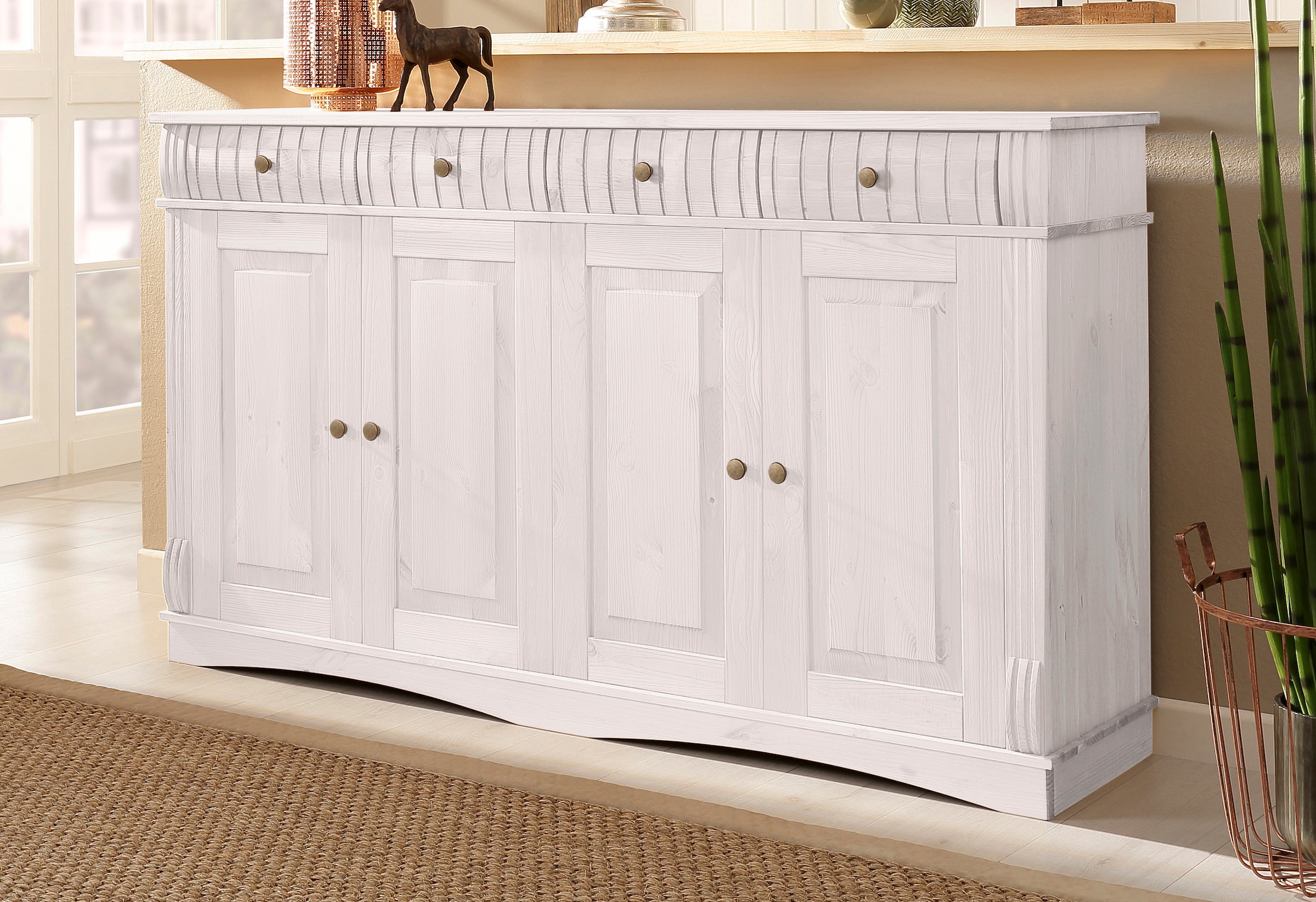 Home affaire Sideboard »Teresa«, (Maße (B/T/H): 152/37/90 cm), Kommode, 4-t günstig online kaufen