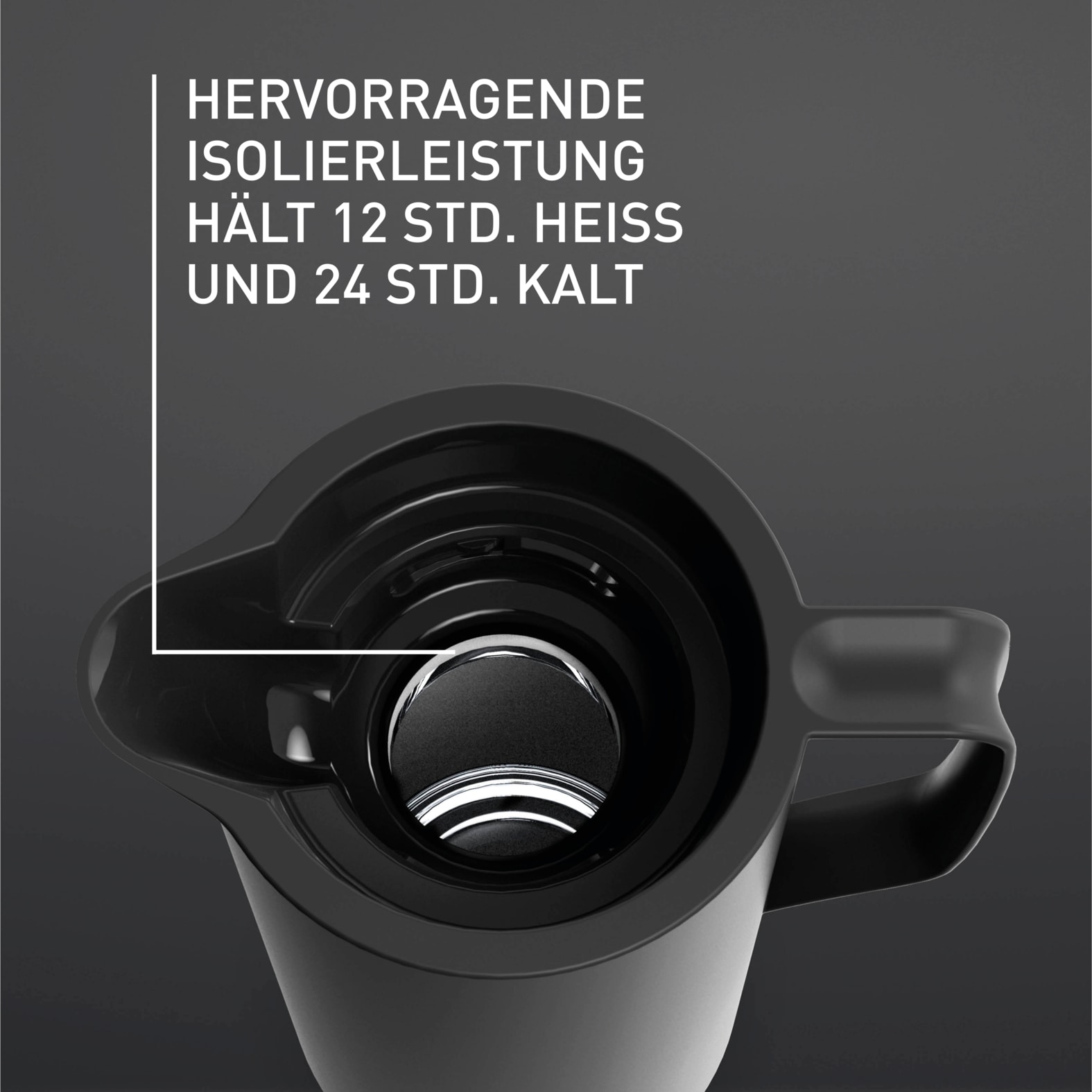 Emsa Isolierkanne »Motiva in modernem Design, 100% auslaufsicher, Made in Germany« 1 l doppelwandiger Glasisolierkolben, bis zu 12h warm/24h kalt,  Quick-Press-Deckel, Einhandbedienung, ergonomischer Schraubdeckel