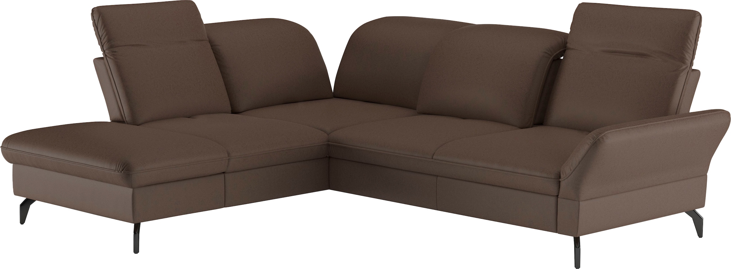 sit&more Ecksofa »Leandro L-Form«, Wahlweise mit Bett-, Kopfteil - und Armlehnfunktion, sowie Stauraum