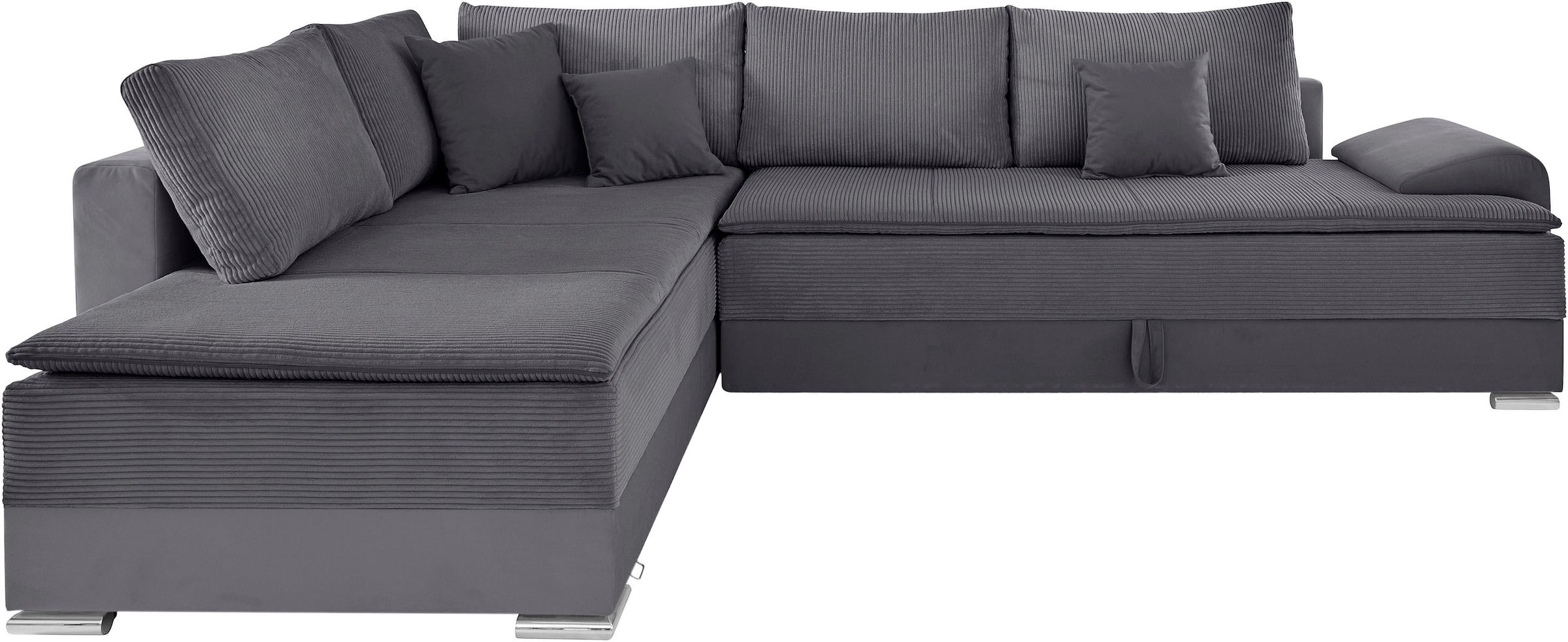 INOSIGN Ecksofa »Boxspringbett Night & Day L-Form mit Dauer-Schlaffunktion mit Armlehne«, mit Boxspring-Bettfunktion 180x200 cm und Bettkasten, Dauerschläfer!