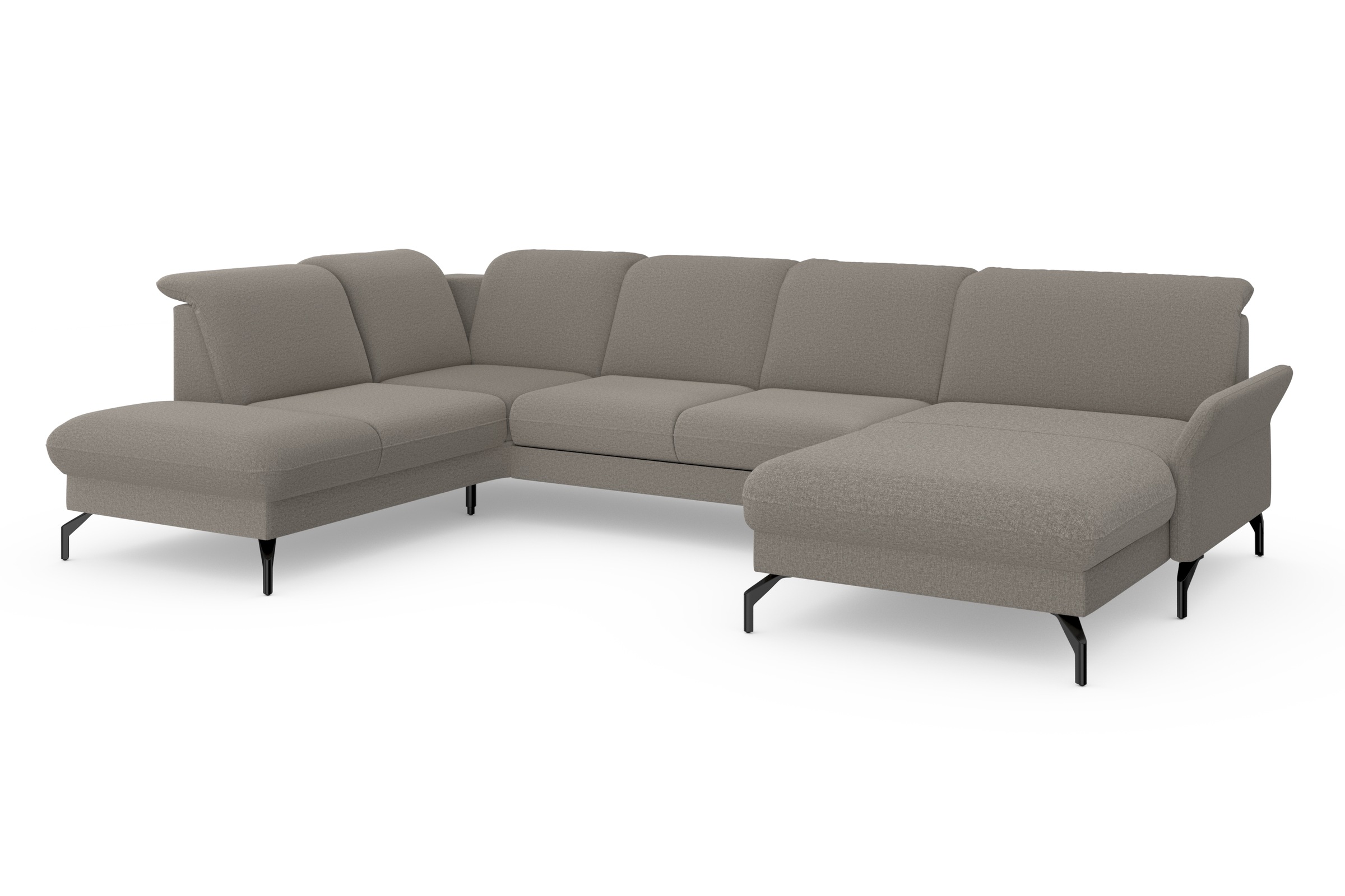 sit&more Wohnlandschaft »Fashion U-Form«, wahlweise mit Kopfteilverstellung, Vorziehsitz, motorisch, Metallfüße