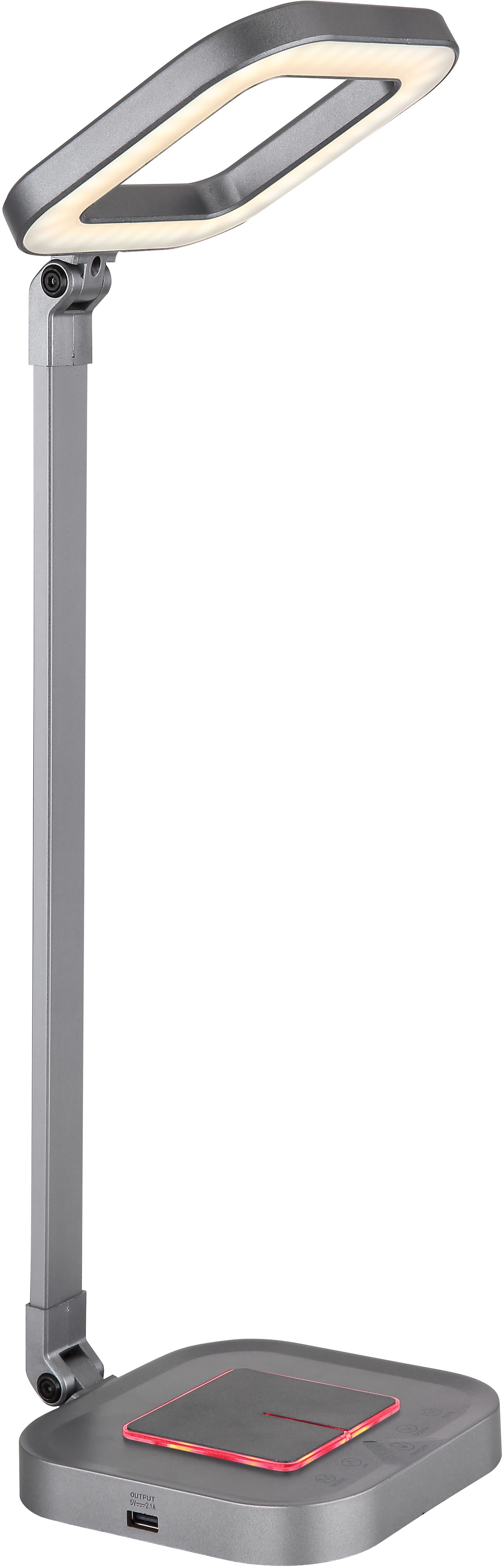 GLOBO LIGHTING LED Tischleuchte »MONACO«, Leuchtmittel LED-Modul | LED fest integriert, Tischlampe/Arbeitszimmer/Bürotischleuchte/grau