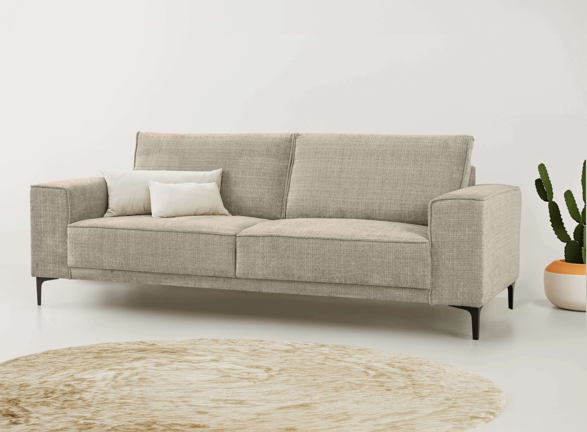OTTO home 3-Sitzer »3er Sofa Oland, Struktur, Flachgewebe, Luxus-Microfaser günstig online kaufen