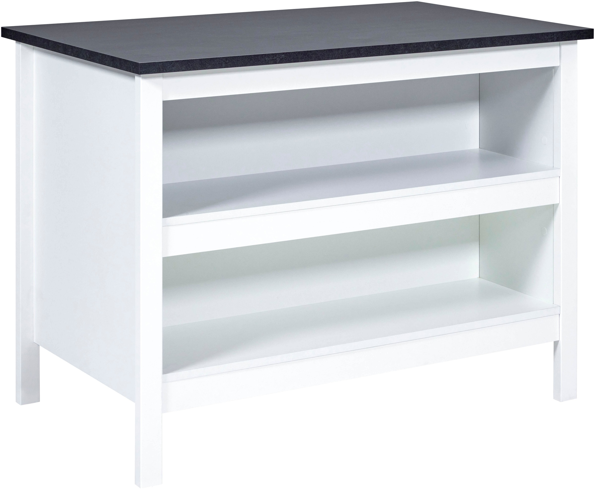 INTER LINK Kücheninsel »Belisa« Küche: weiß + Korpus: Weiss + Arbeitsplatte: Anthrazit