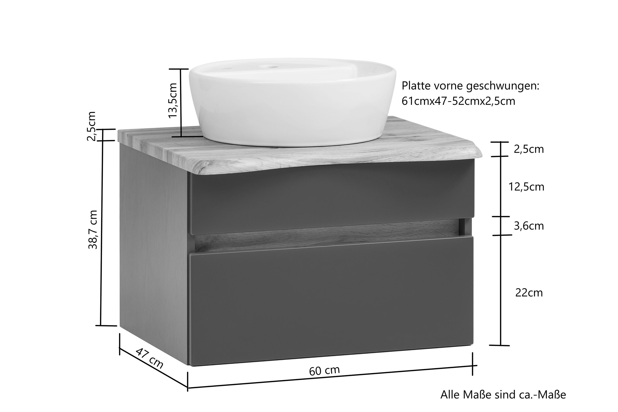 HELD MÖBEL Badmöbel-Set Waschtisch) Spiegelschrank (2 Raten und »Lienz«, auf St., bestellen