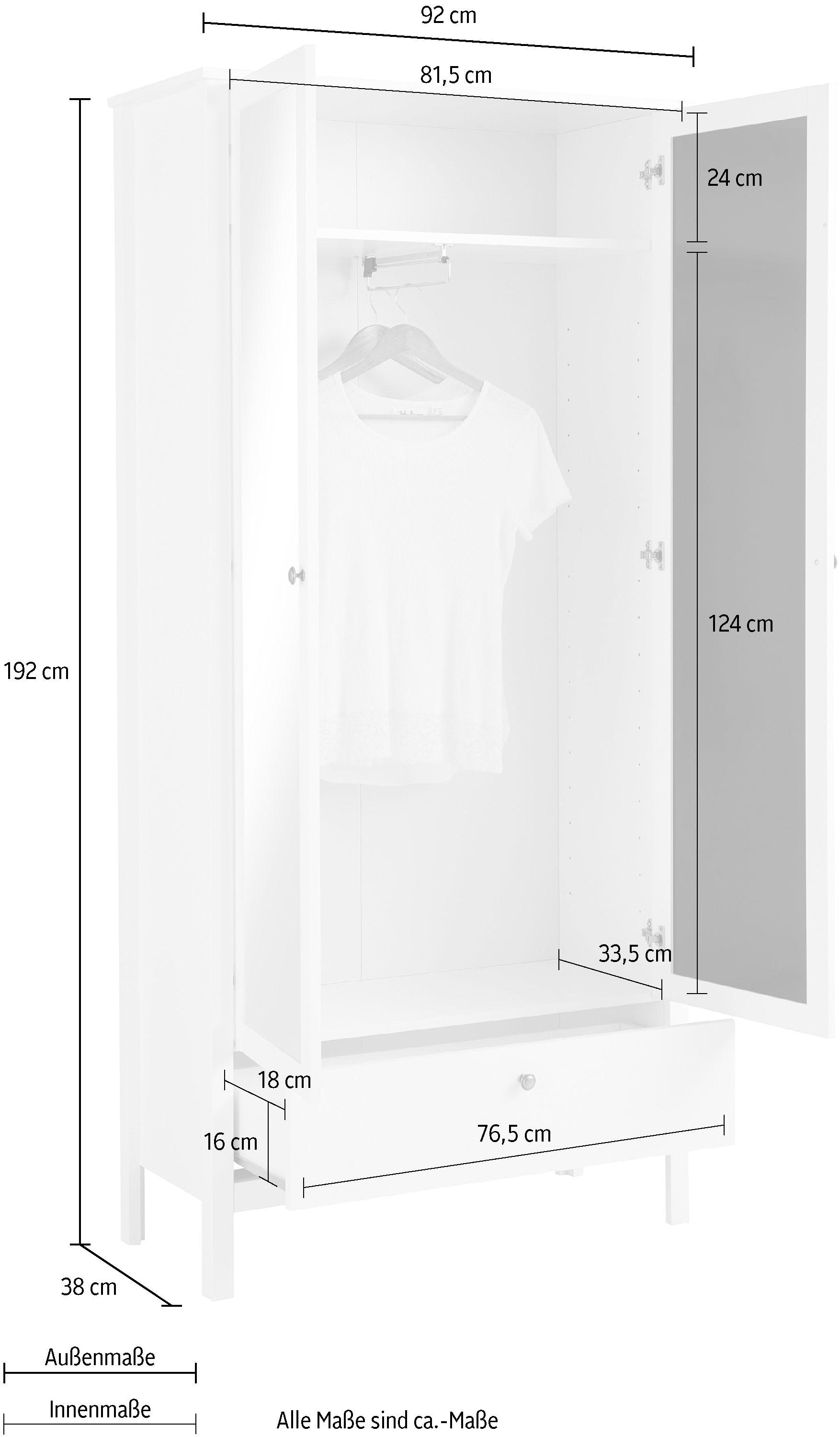 andas Garderobenschrank »Odense«, mit Spiegel