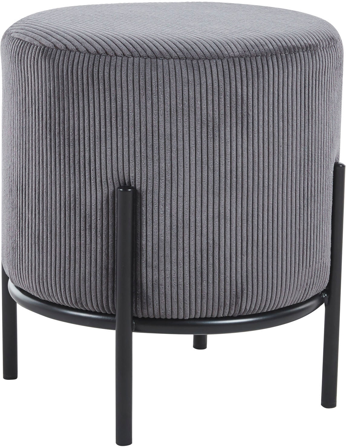 SalesFever Polsterhocker »Komfortabler Polsterhocker«, mit Design-Gestell aus schwarzem Metall
