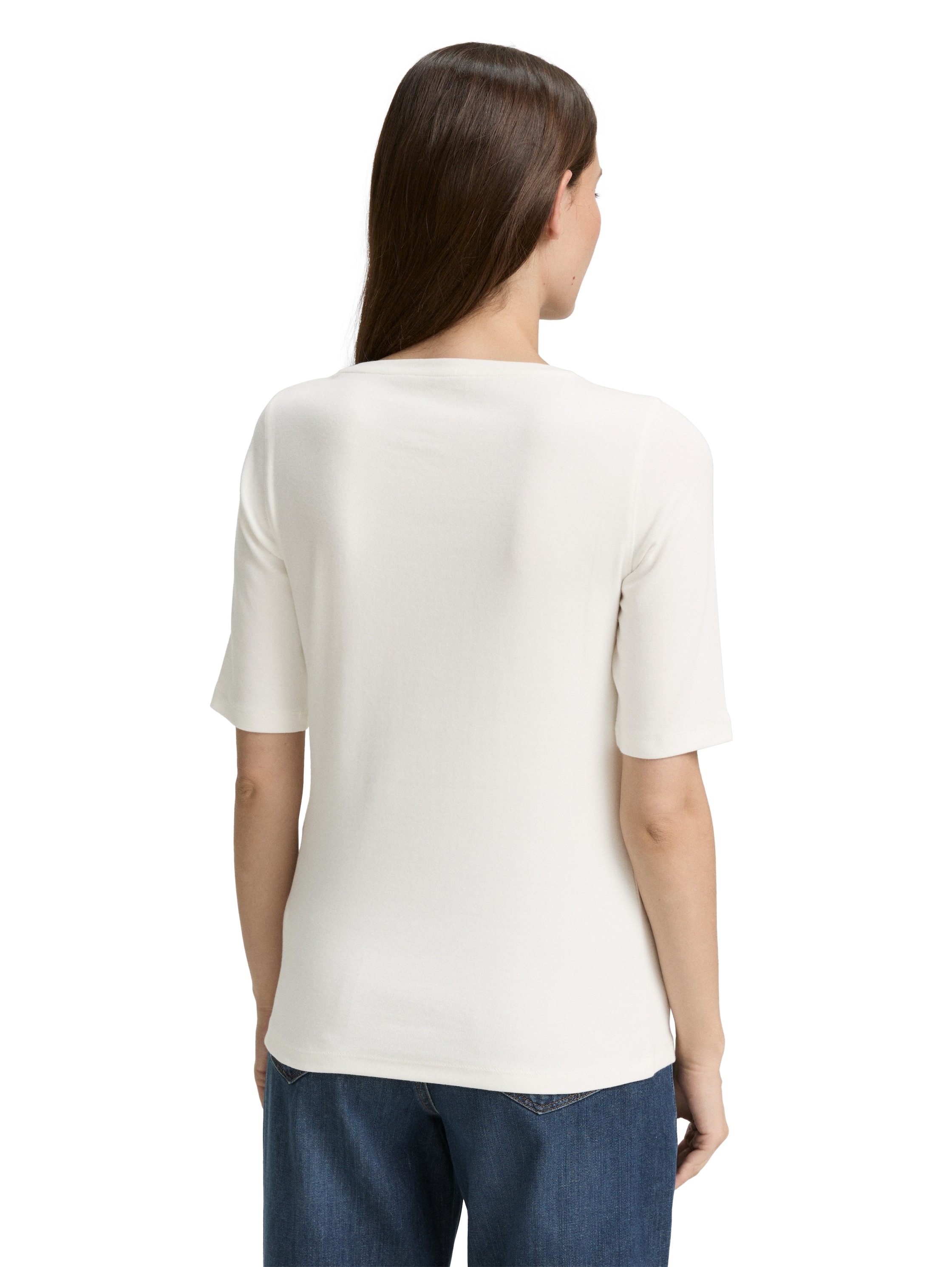 TOM TAILOR T-Shirt mit großem Rundhalsausschnitt