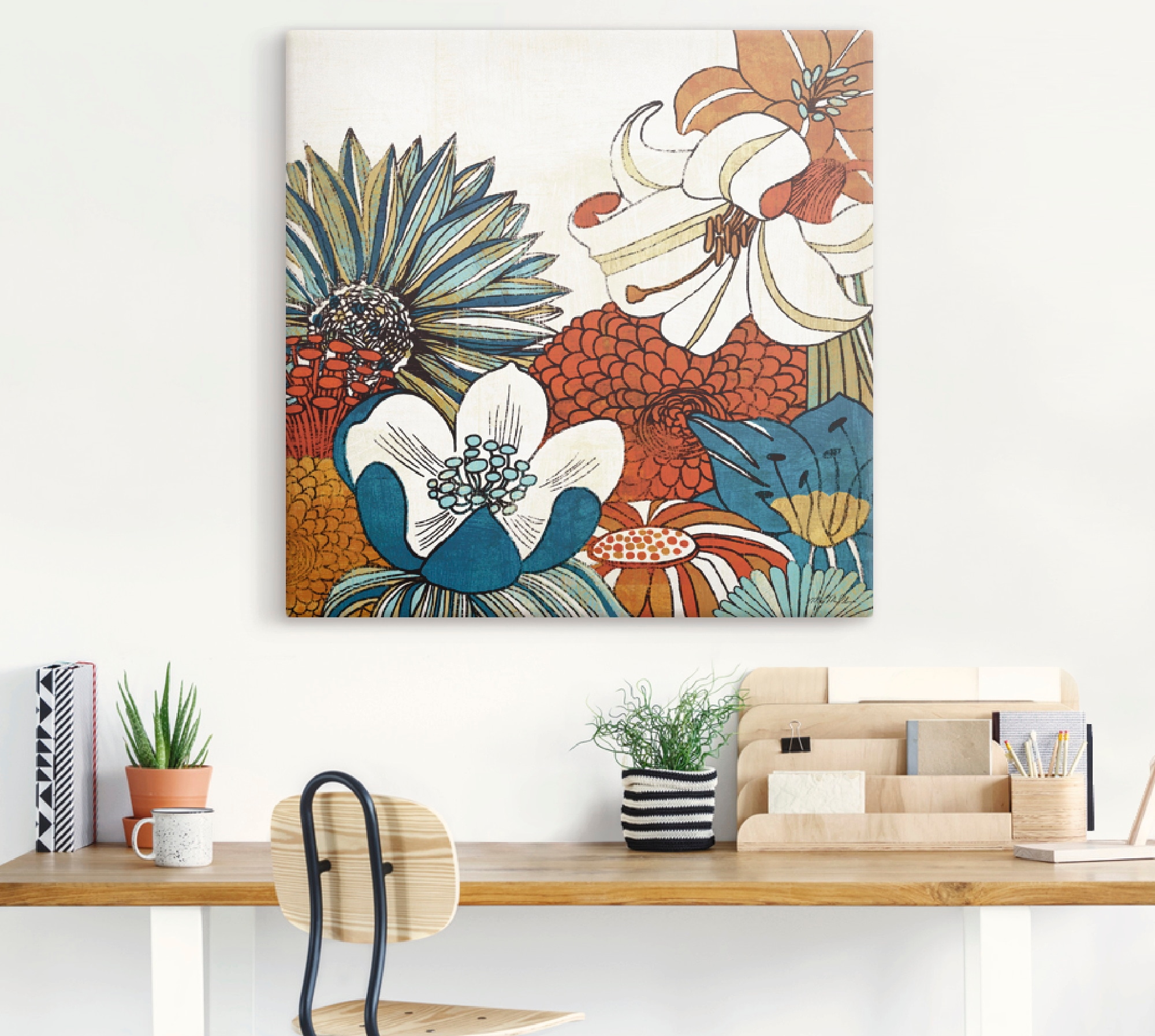 Artland Leinwandbild »Zeitgenössischer Garten II«, Blumen, (1 St.), auf Keilrahmen gespannt