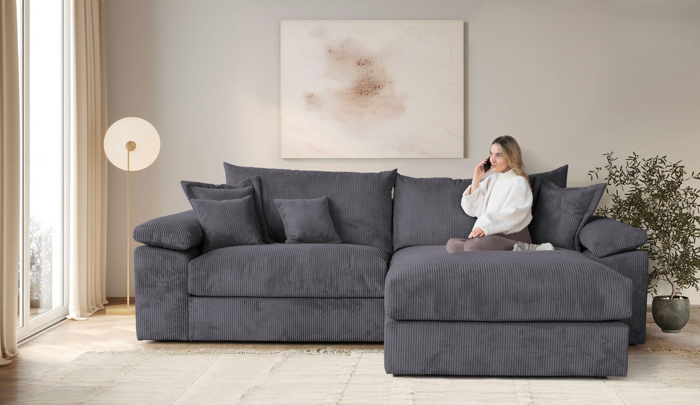 Home affaire Ecksofa »Soft&Cosy XXL L-Form - Breite 303 cm«, Mega-Sofa, Cor günstig online kaufen