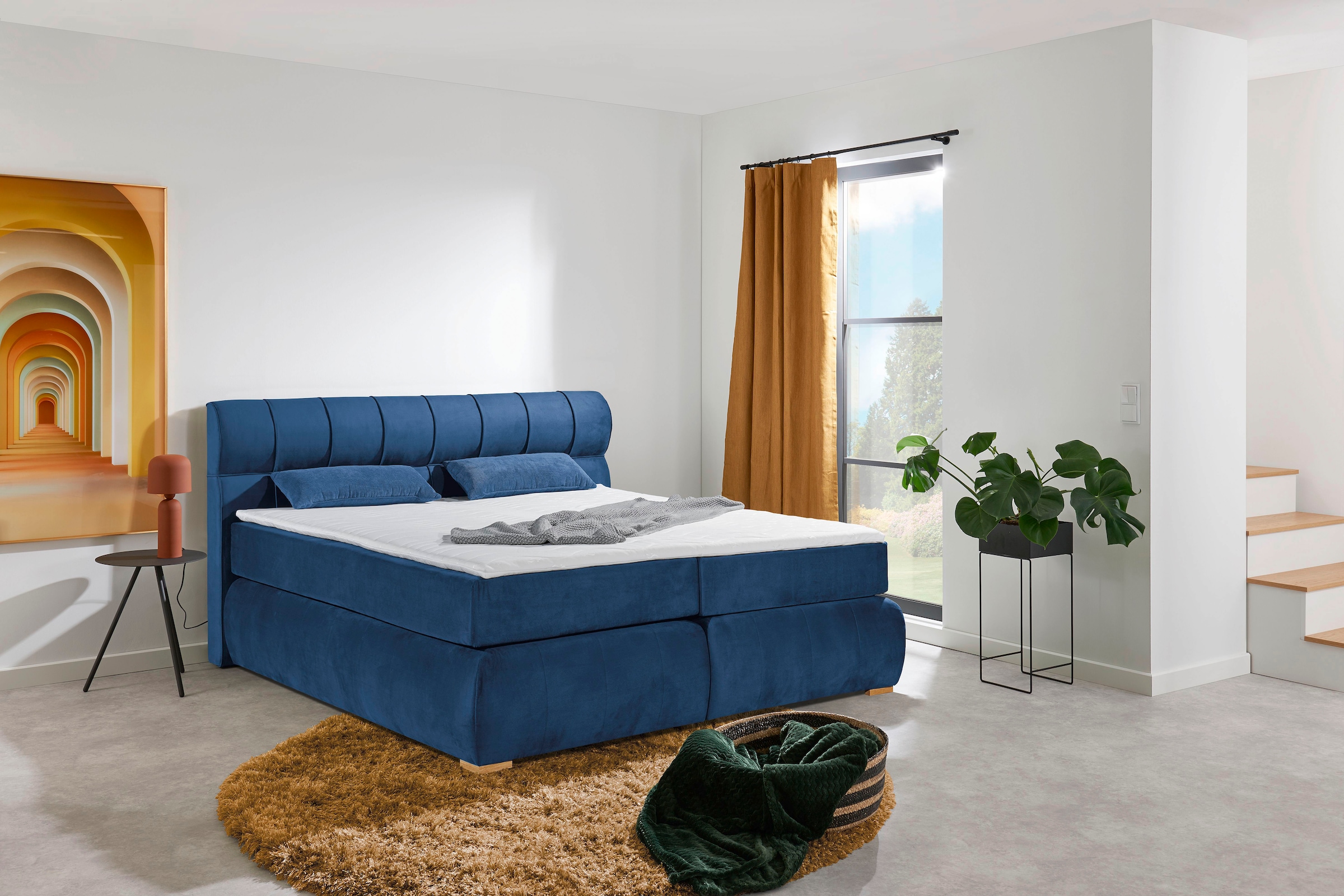 PLACES OF STYLE Boxspringbett »Felicia« in H4, inkl. Topper und Bettkasten günstig online kaufen