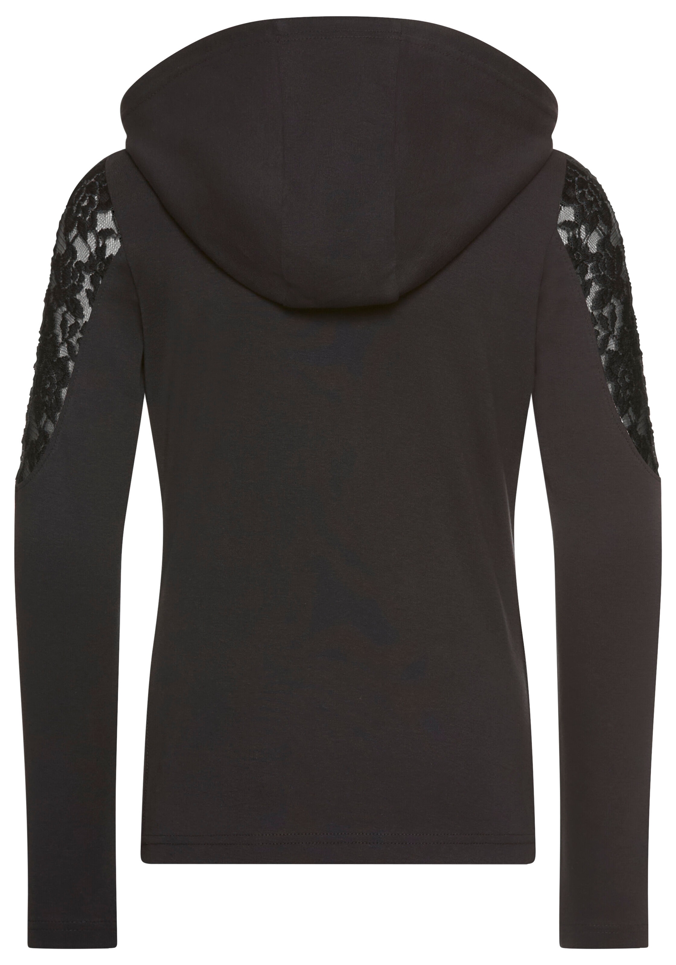 KIDSWORLD Kapuzenshirt »Shirt mit Spitzeneinsatz für Mädchen«, Trendiges Shirt mit Spitzeneinsatz