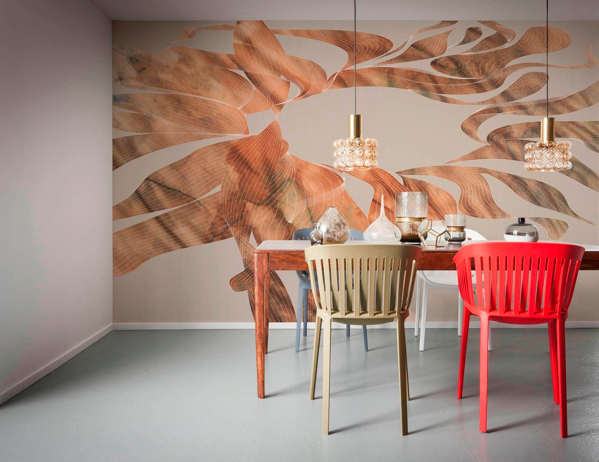 Komar Vliestapete »Digitaldruck Vlies - Autumn Leaves - Größe 400 x 250 cm«, bedruckt, Wohnzimmer, Schlafzimmer