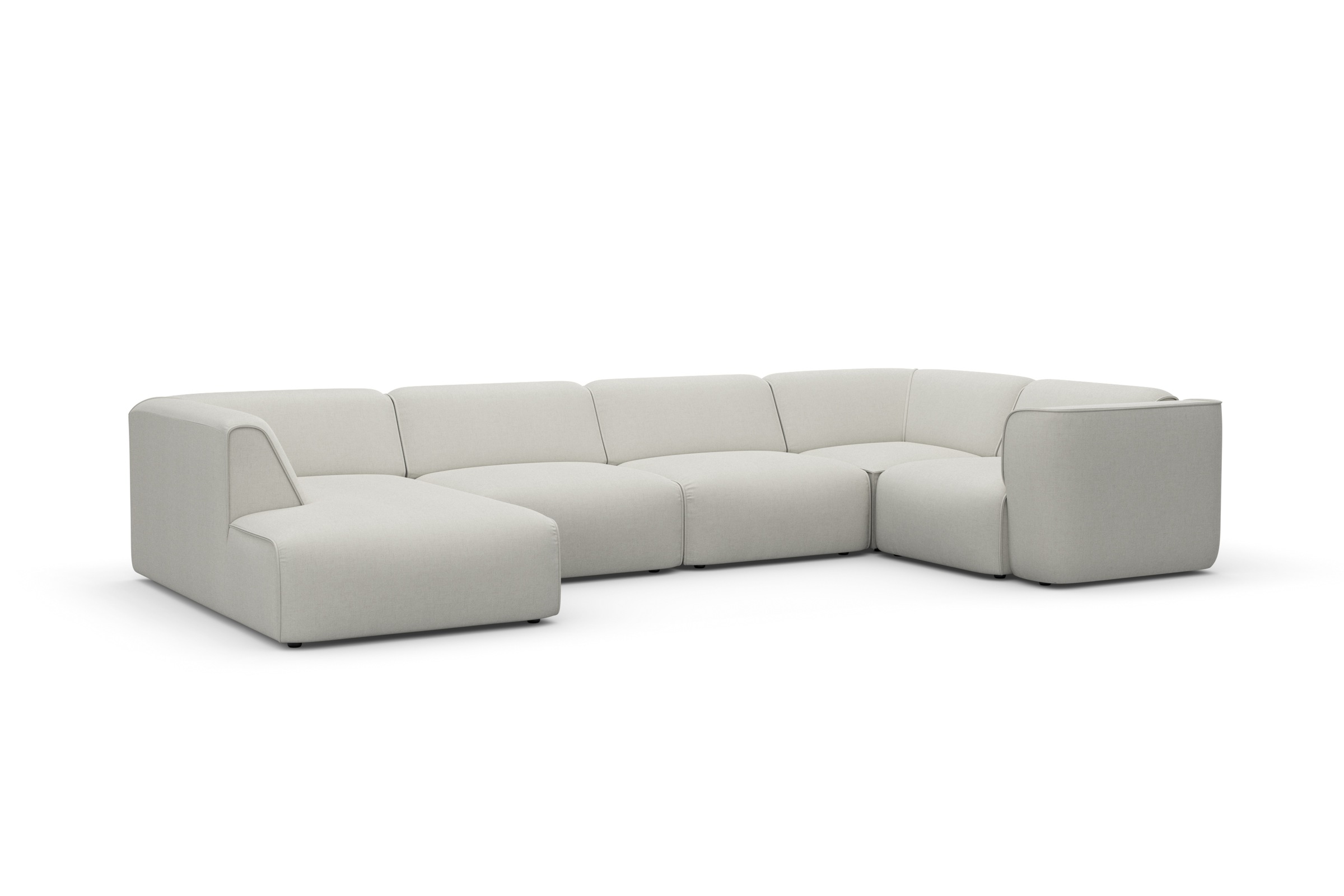 RAUM.ID Wohnlandschaft »Merid U-Form, jederzeit durch Module erweiterbar, B/T/H: 367/206/70 cm«, als Modul oder separat verwendbar, für individuelle Zusammenstellung
