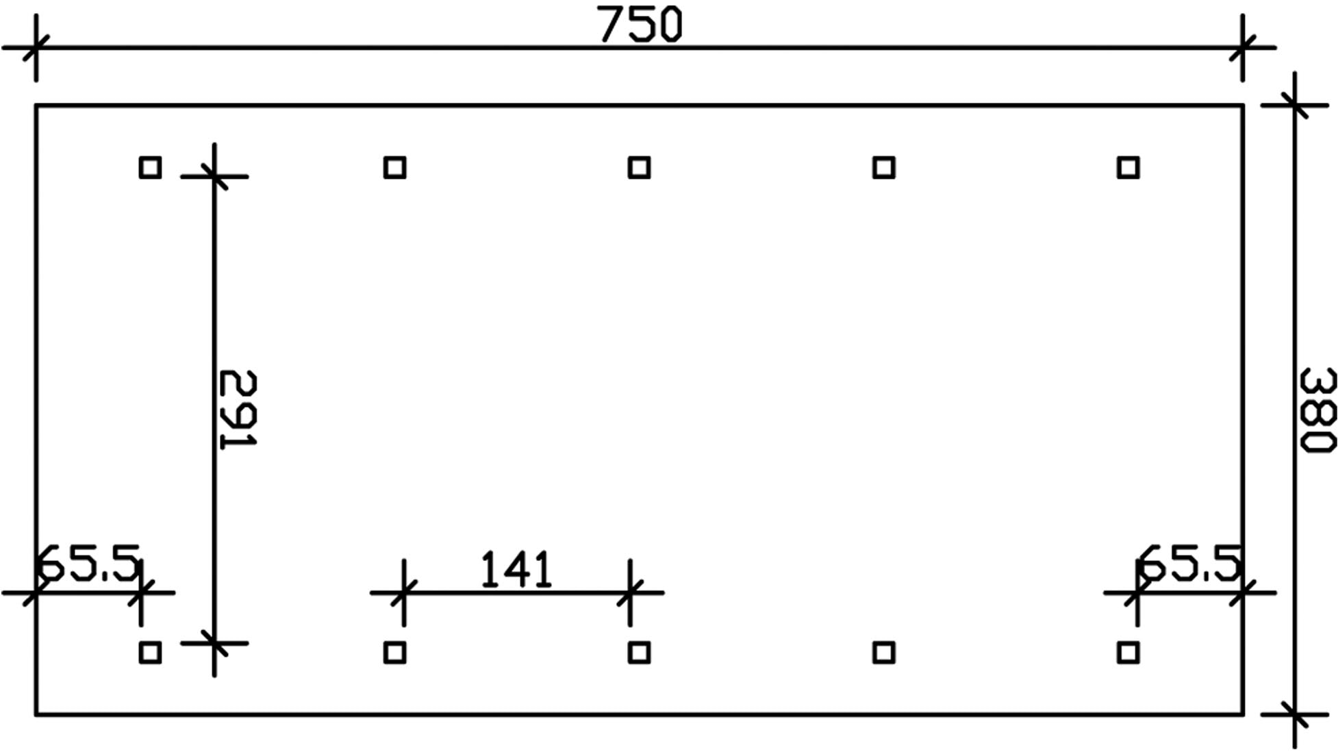 Skanholz Einzelcarport »Wallgau«, Nadelholz, 291 cm, Grün, 380x750cm, rote Schindeln