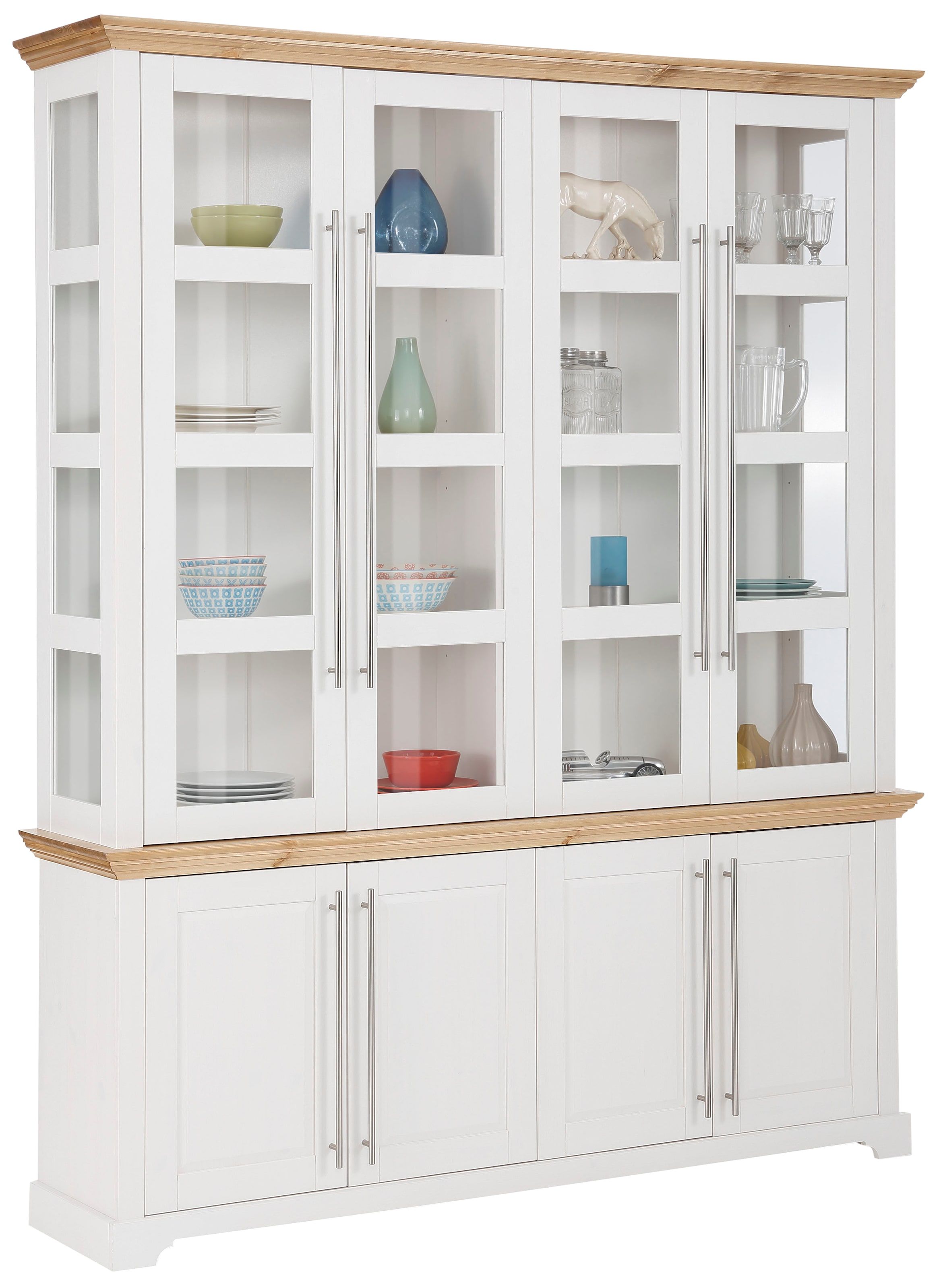 Home affaire Vitrine »Meliss«, aus massiver Kiefer, FSC® zertifiziert, Brei günstig online kaufen