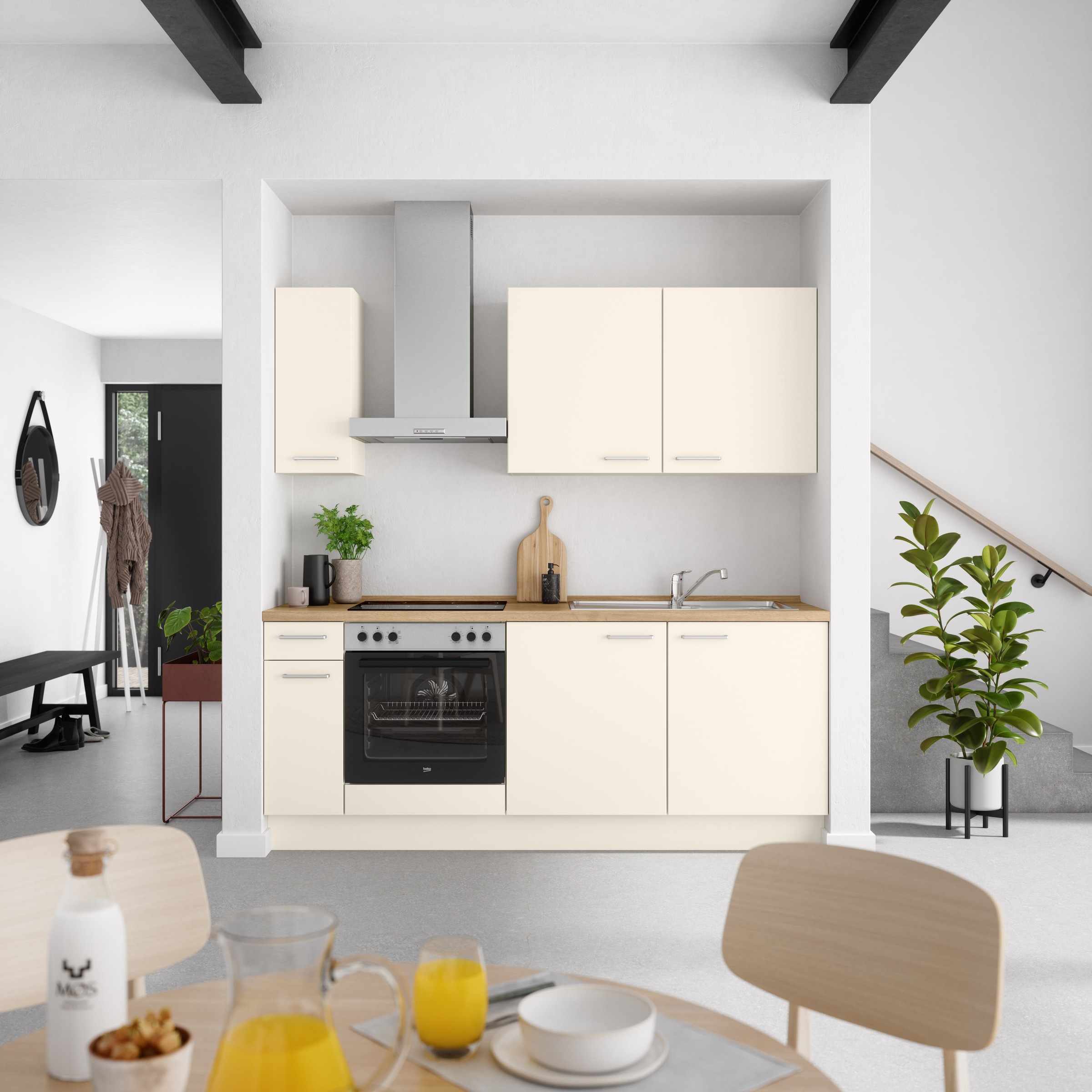 nobilia® Küchenzeile »"Touch I"«, vormontiert, Ausrichtung wählbar, Breite 210 cm, wahlw. mit E-Geräten