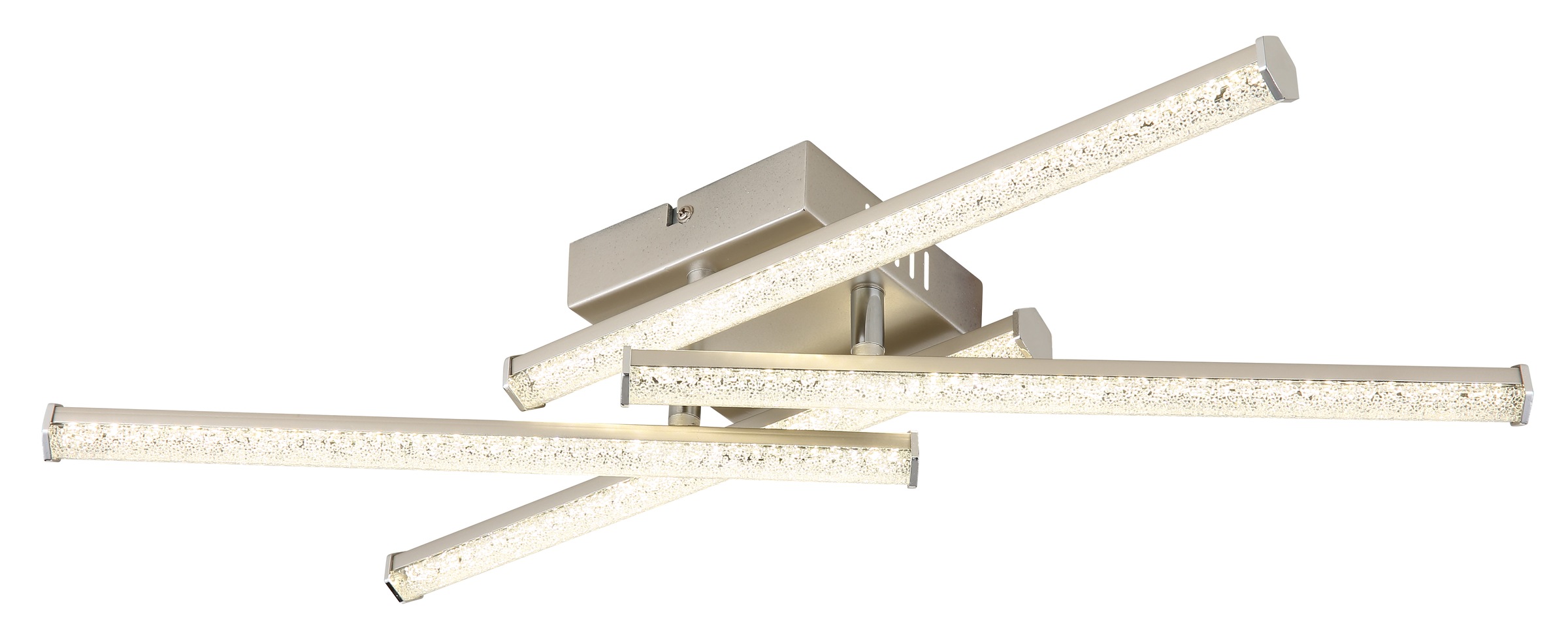 GLOBO LIGHTING LED Deckenleuchte »KIRINA« LED-Modul Tageslichtweiß Deckenlampe/Nickel/Dreh-/Schwenkbar/4000K/Kunststoffkristalle