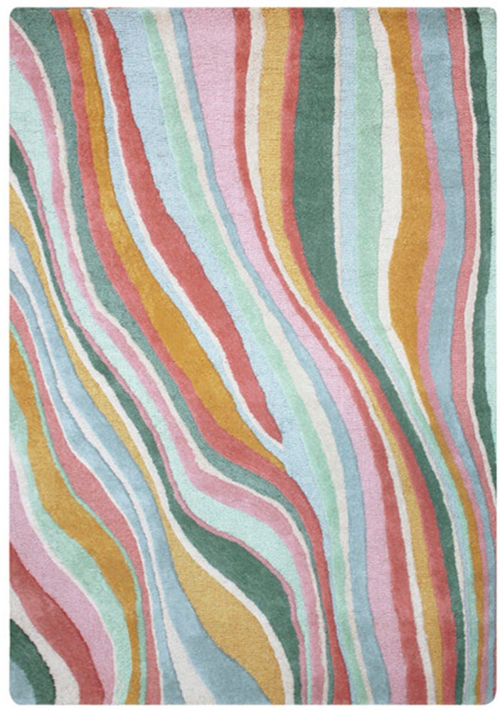 FLAIR RUGS Wollteppich »Abstract Flow handgetuftet« rechteckig 10 mm Höhe W günstig online kaufen