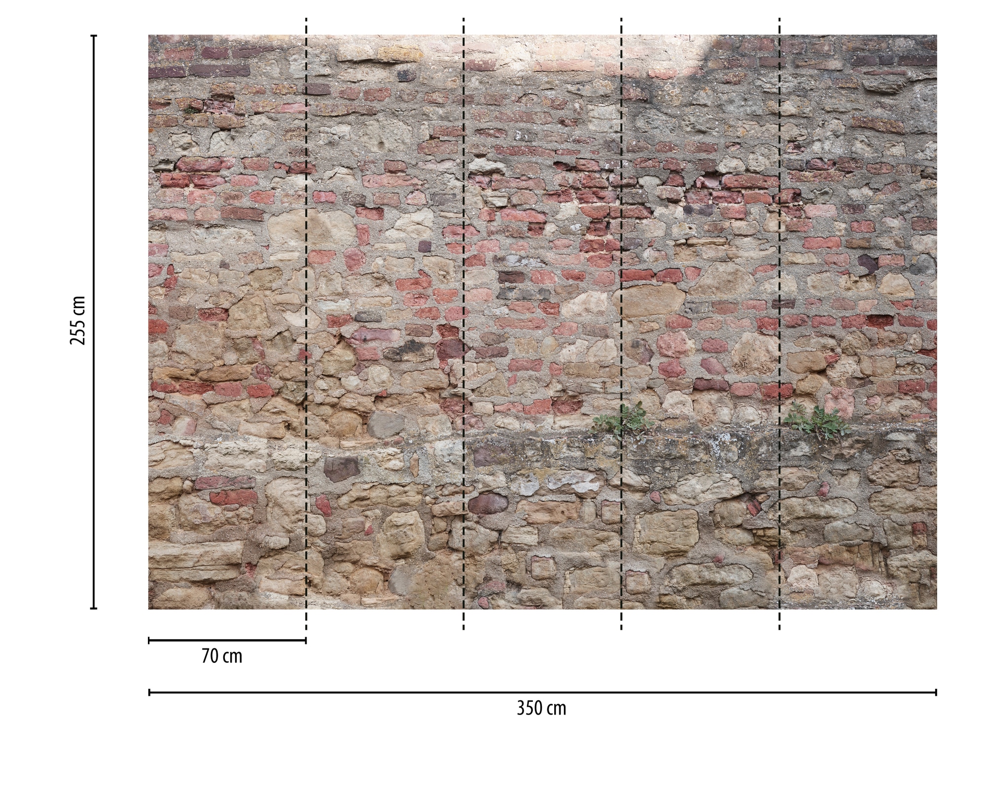 A.S. Création Vliestapete »Fototapete Alte Backsteinmauer Rot Beige Rustikal« matt strukturiert