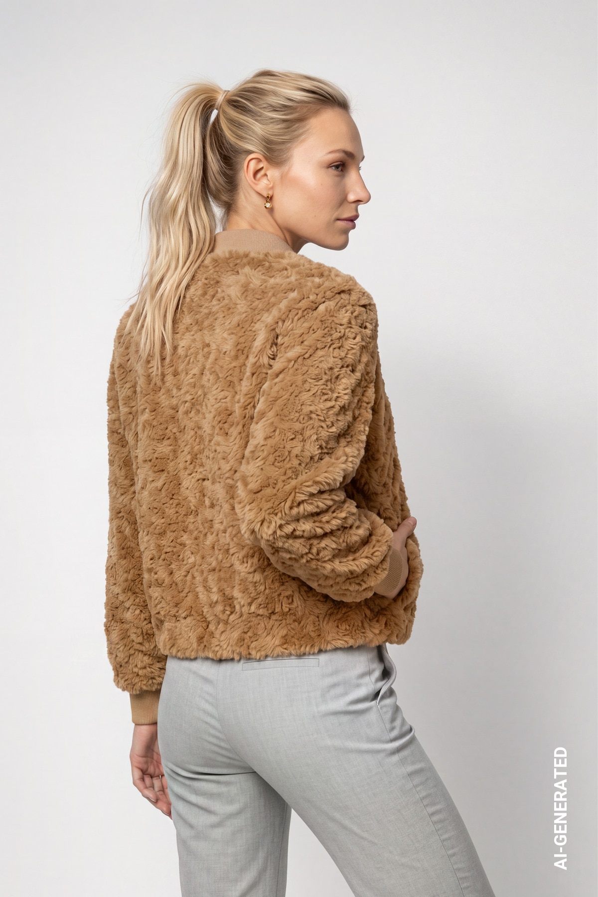 Monari Fellimitatjacke »Jacke fake fur« ohne Kapuze Regular fit mit Kunstfell
