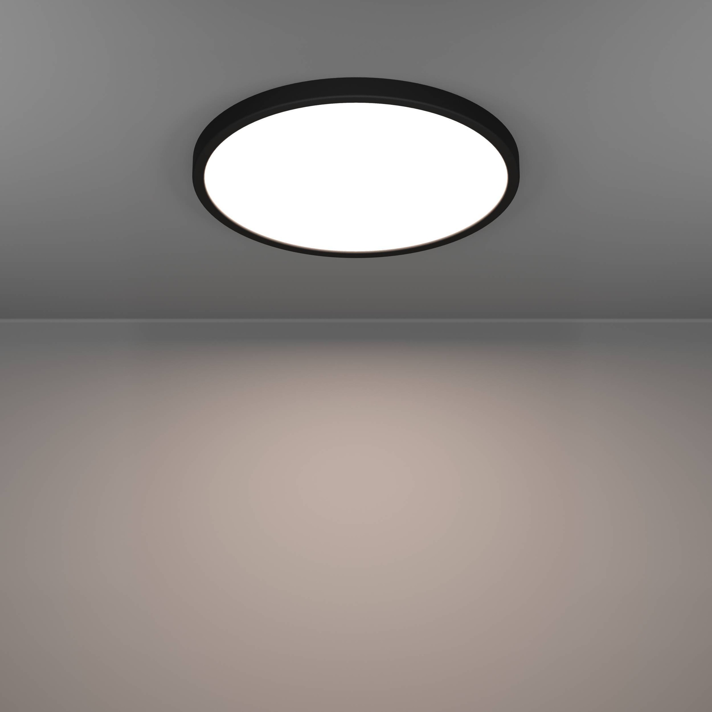 EGLO Aufbauleuchte »Fueva 6 Aufbaulampe, Metall und Kunststoff, Deckenbeleuchtung, Lampe« LED-Modul 1 Stk. Kaltweiß | Neutralweiß | Warmweiß Aufbauleuchte - H2,5 x Ø38,9 cm - schwarz - 17W inkl.