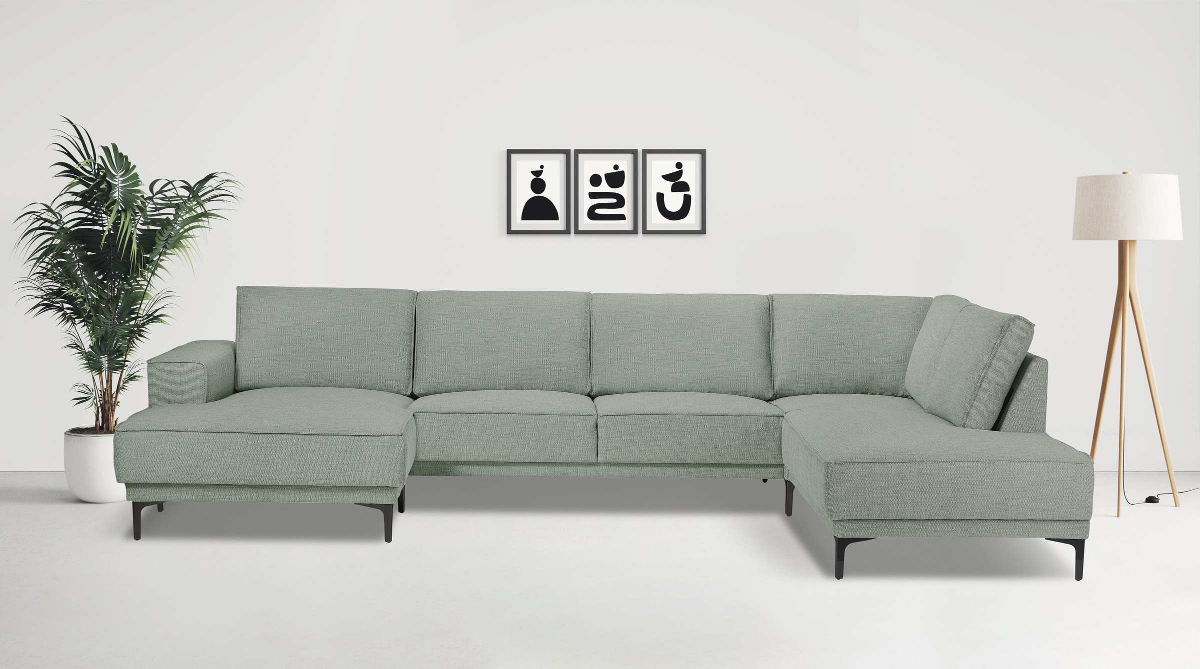 OTTO home Wohnlandschaft »XXL Sofa Oland, Struktur, Flachgewebe, Luxus-Micr günstig online kaufen