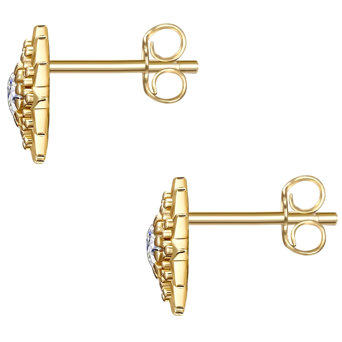 Glanzstücke München Paar Ohrstecker »Set: GSM1259«, (2 tlg.), Ohrstecker Sterling Silber gelbgold Zirkonia weiß