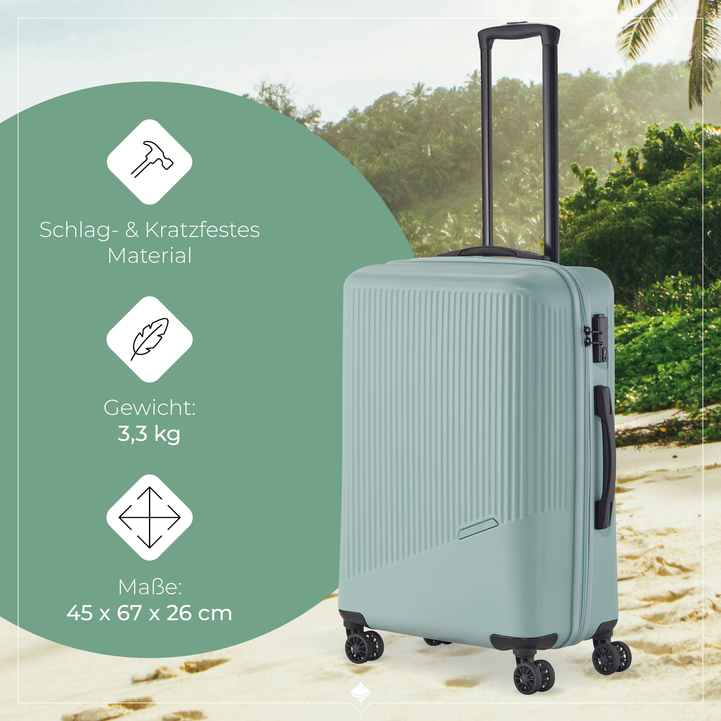 travelite Hartschalen-Trolley »BALI, in verschiedenen Größen und Farben«, 4 Rollen, Hartschallenkoffer Reisegepäck Reisekoffer TSA Schloss