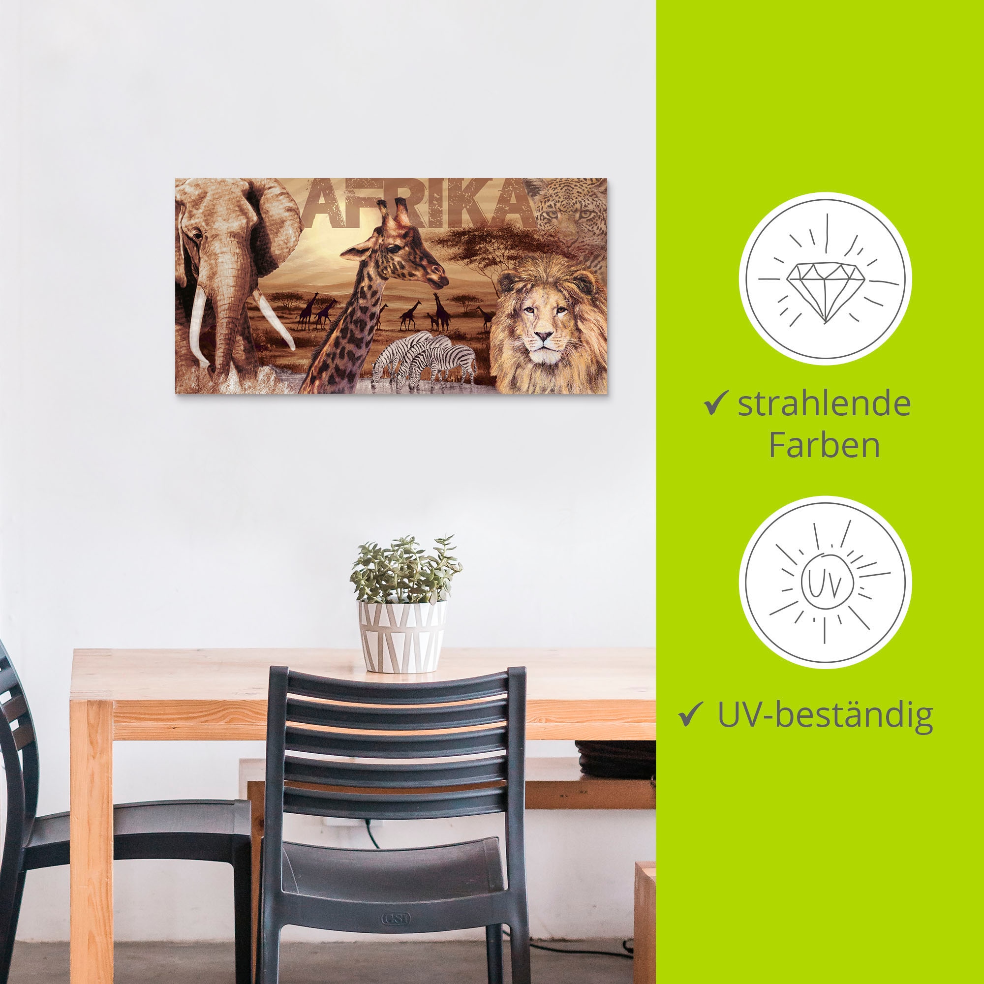 Artland Wandbild »Afrika« Wildtiere 1 Stk. tlg. als Alubild, Leinwandbild, Poster in verschied. Größen