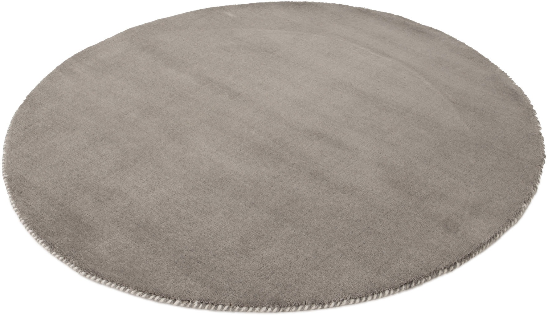 carpetfine Wollteppich »Gabbeh Lola Uni«, rund, 14 mm Höhe, mit natürlichem Pflanzenmaterial von Hand gewebt, auch als Läufer