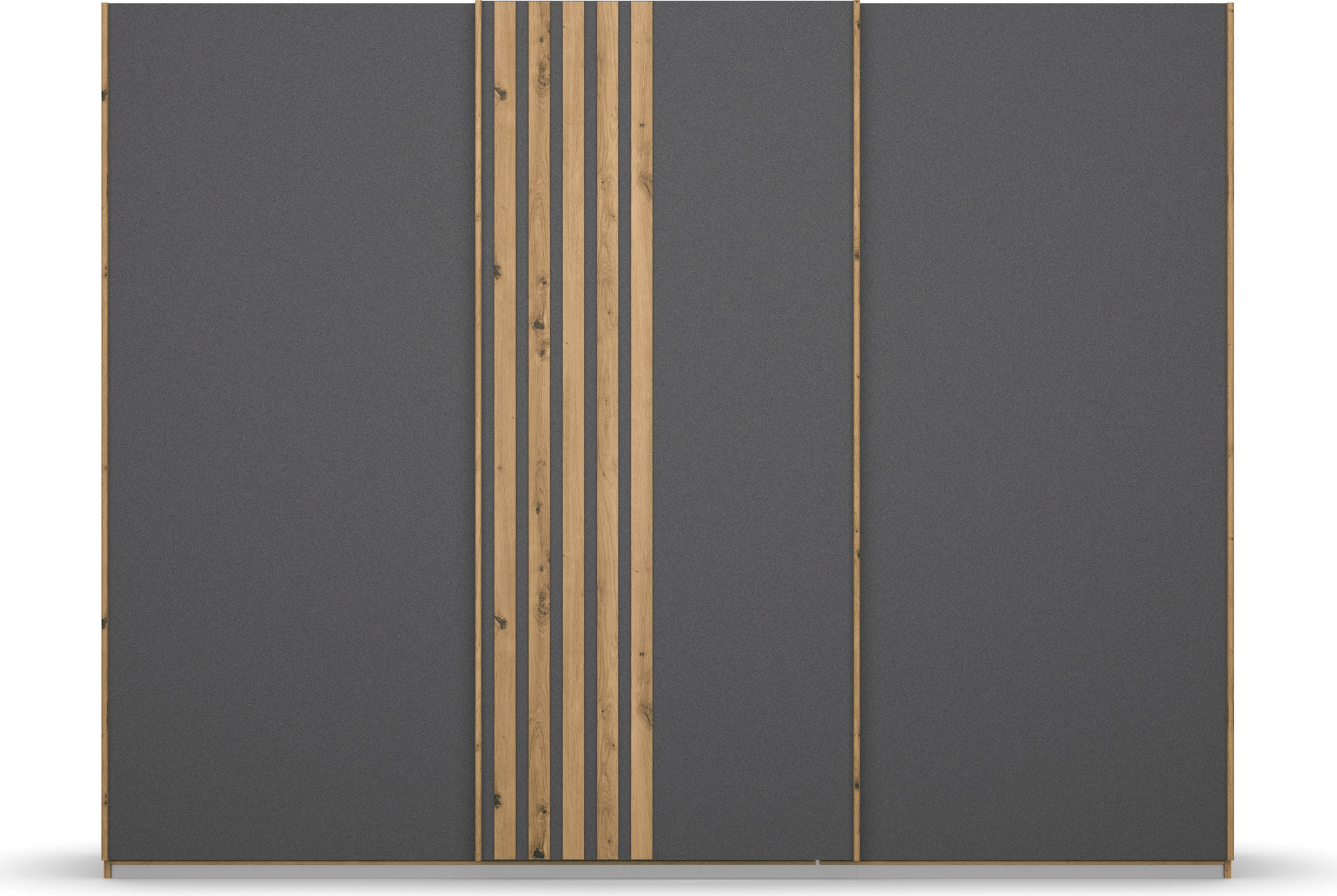 rauch Schwebetürenschrank »Kleiderschrank Schrank Garderobe MOSBACH«, moderne Lamellen-Auflage in 3D Akustikpaneel Optik MADE IN GERMANY
