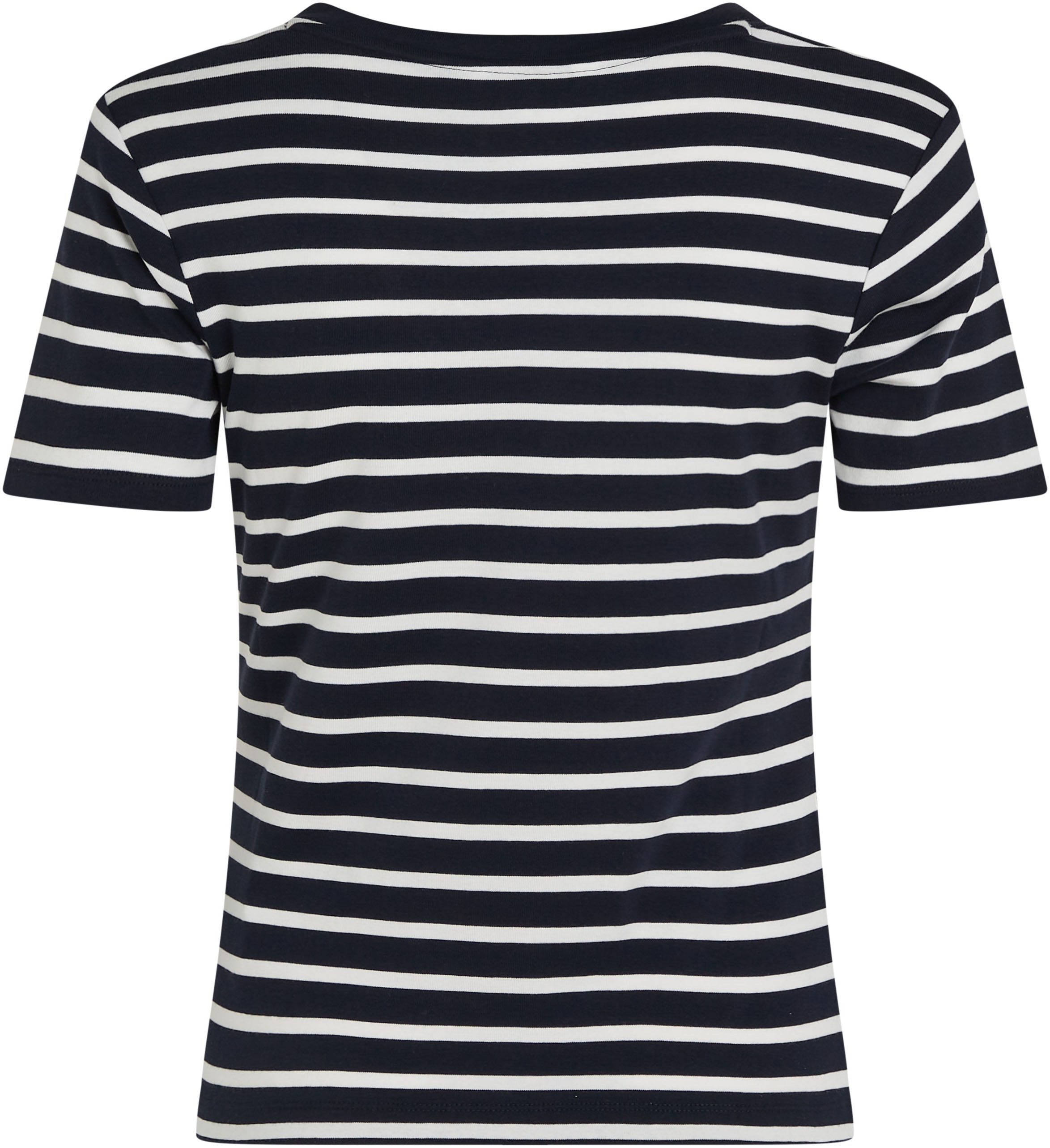 Tommy Hilfiger T-Shirt »SLIM CODY V-NK SS mit V-Ausschnitt und Streifen«, gestreift, casual, slim fit, Baumwolle, V-Ausschnitt