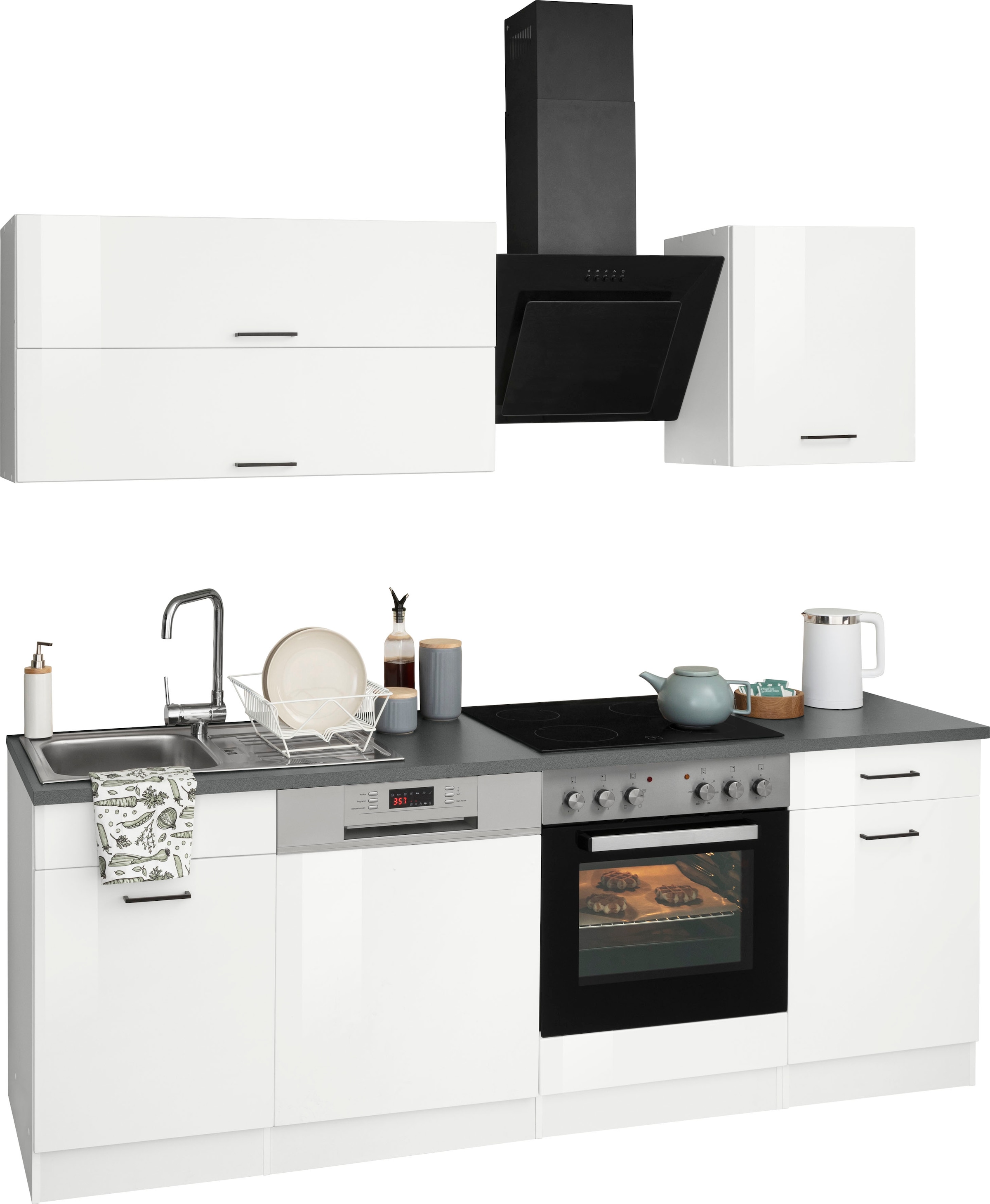 KOCHSTATION Küchenzeile »KS-Trier«, mit E-Geräten, Breite 220 cm