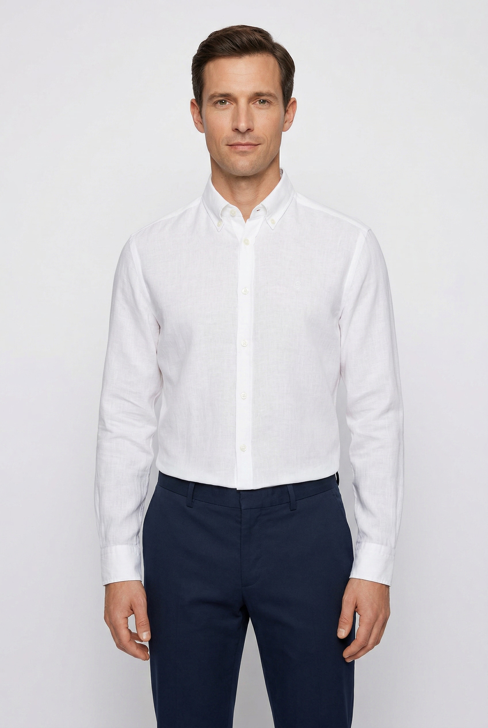 BOSS Leinenhemd »LIAM« 100% Leinen mit Button-Down-Kragen, regular fit
