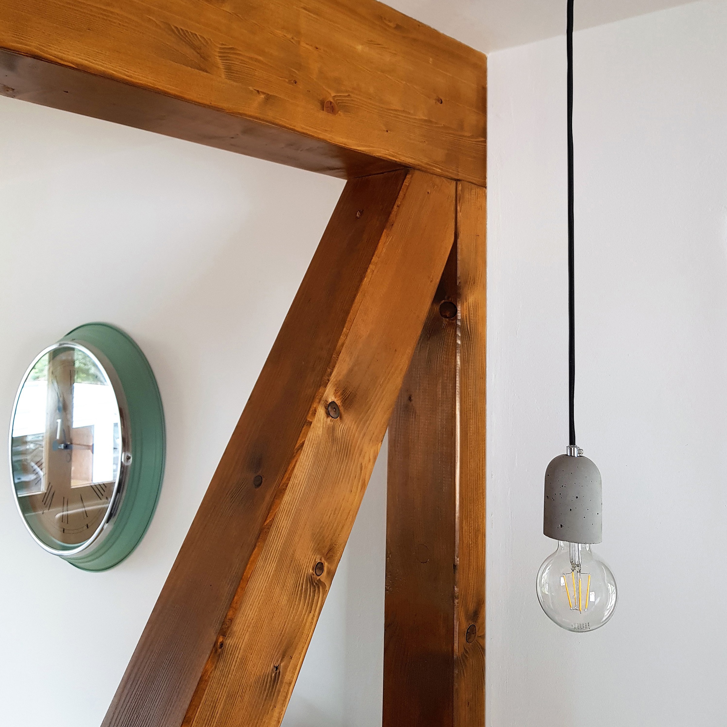 SPOT Light Pendelleuchte »AMORY«, 1 flammig, Leuchtmittel E27 | ohne Leuchtmittel, Hängeleuchte, Echtes Beton - handgefertigt, Textilkabel, Naturprodukt