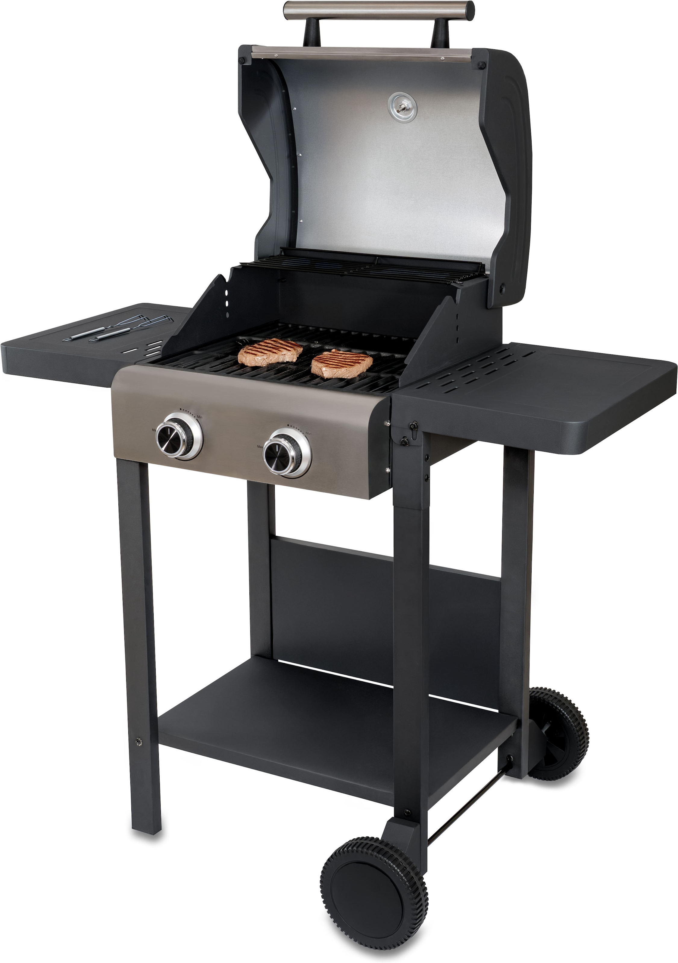 Unold Standgrill »Barbecue Grillwagen Buddy« Grilltemperaturen von über 300 °C, Inkl. wasserabweisender Schutzhülle