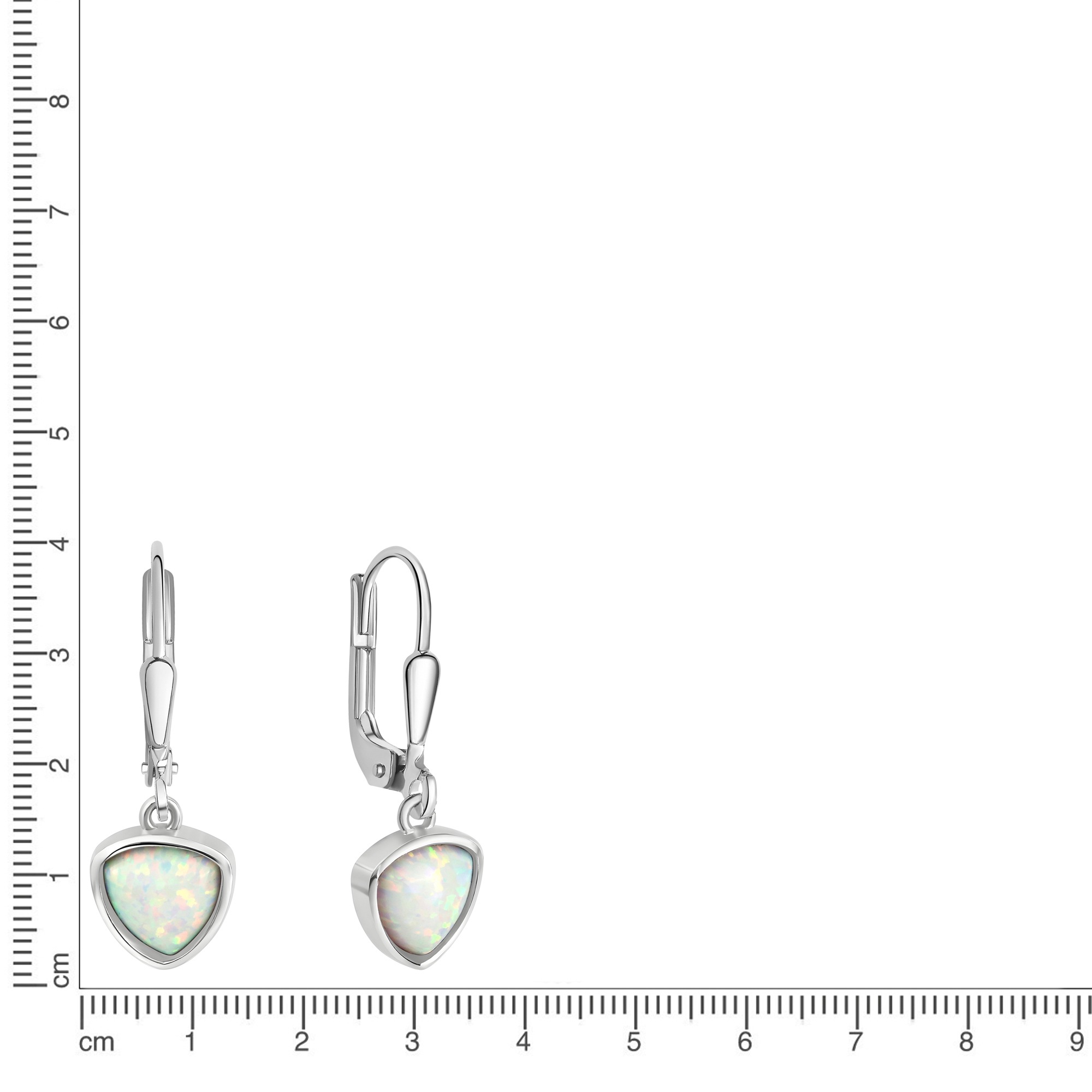 Vivance Paar Ohrhänger »925/- Sterling Silber rhodiniert synth. Opal«