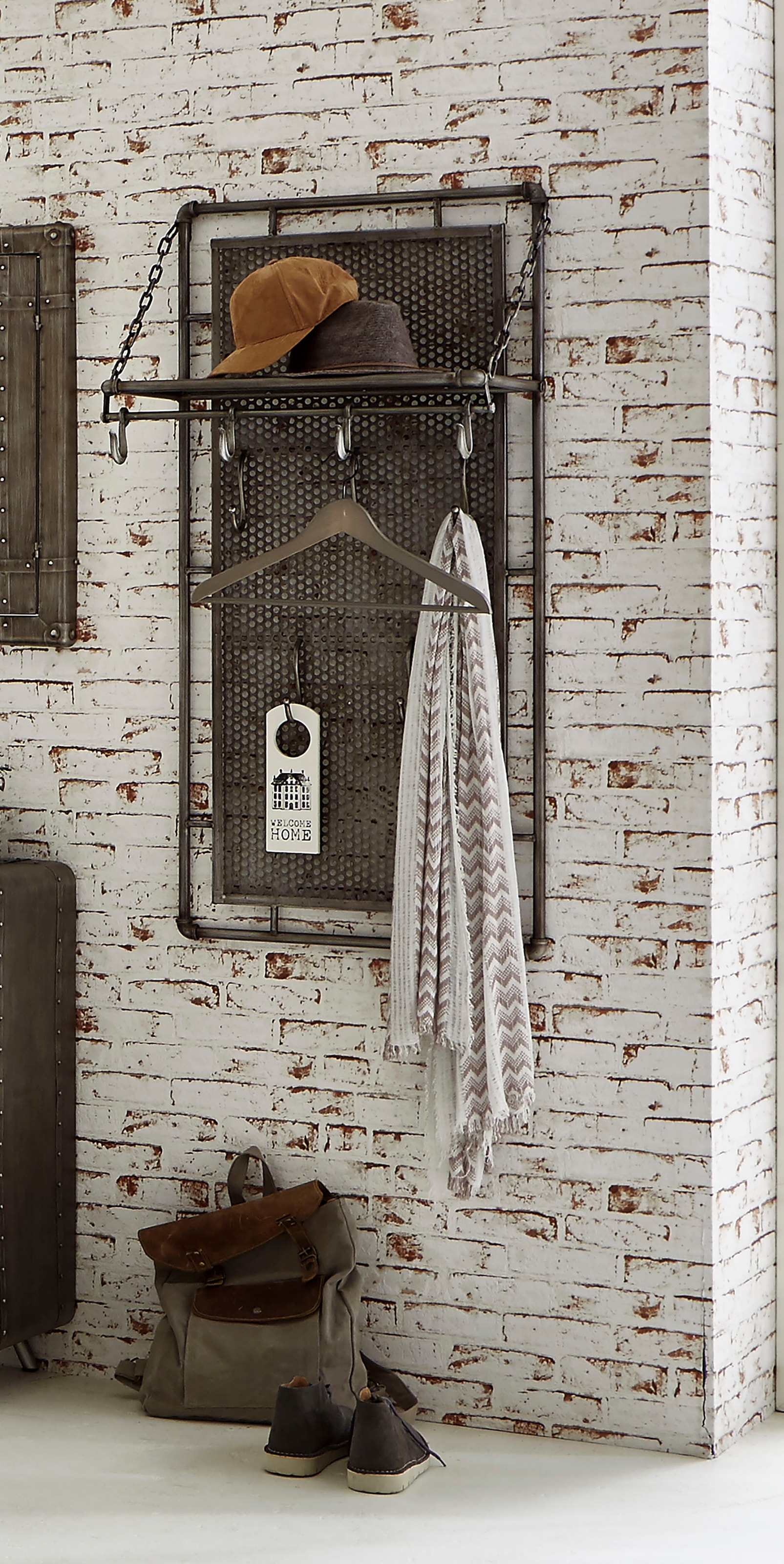 HAKU Garderobenhaken »Flurgarderobe, Garderobe, Garderobenhaken, Garderobenleiste,« rechteckig - aus Metall Anthrazit - B/T/H 60/35/120 cm