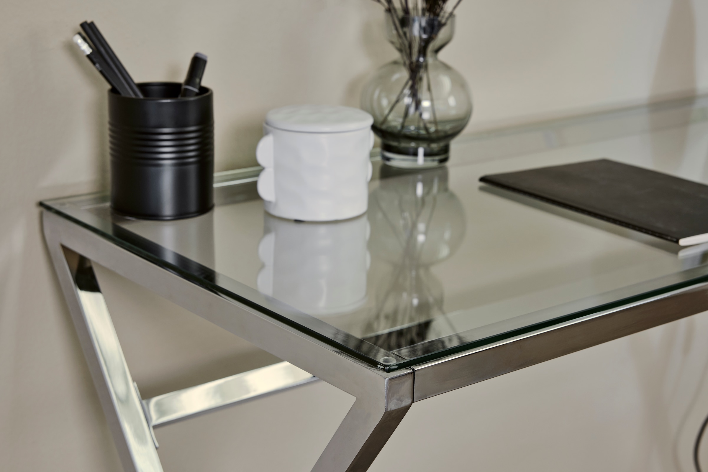 Jahnke Schreibtisch »XTRA«, (1 St.), Schreib-, Schmink-, Konsolentisch, Oberplatte aus ESG-Sicherheitsglas