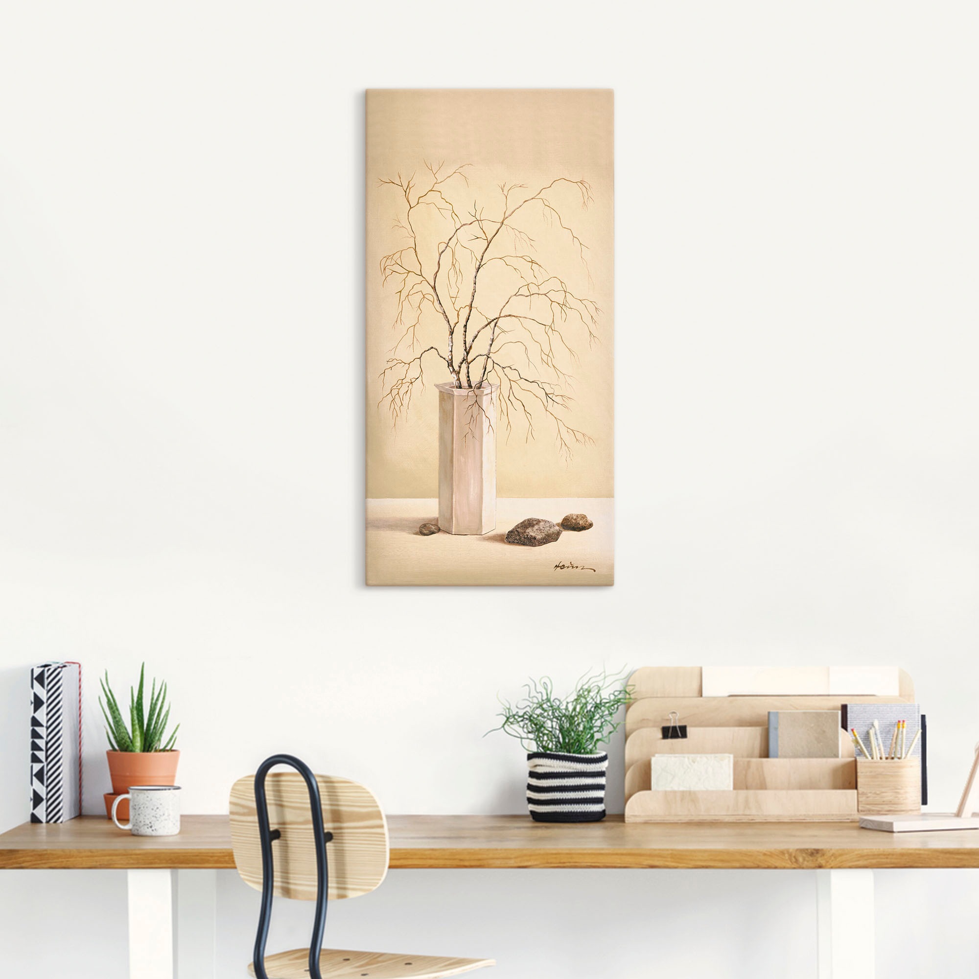 Artland Wandbild »Birkenzweig«, Vasen & Töpfe, (1 St.), als Alubild, Outdoorbild, Leinwandbild in verschied. Größen