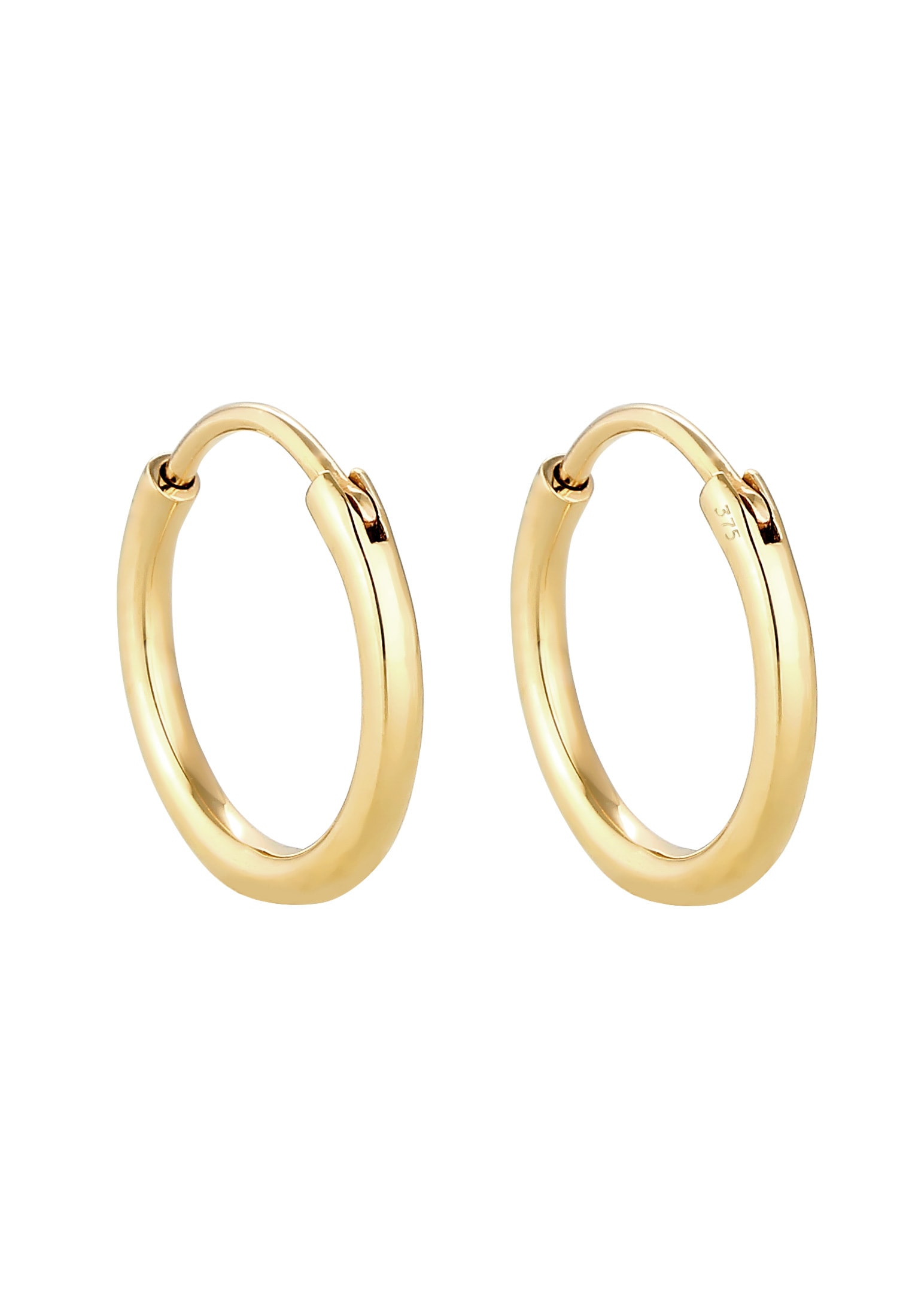 Elli Premium Paar Creolen »Creolen Ohrhänger Basic Klassiker 375 Gelbgold«