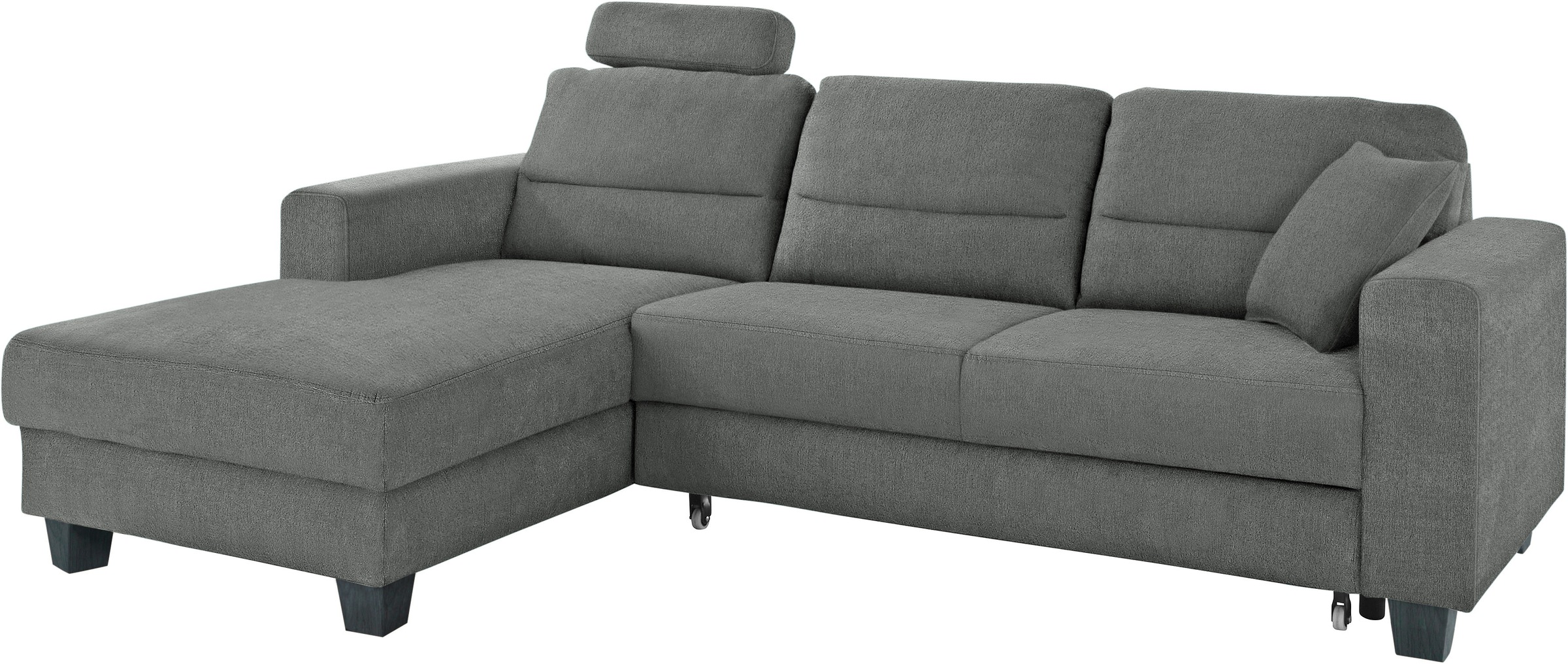 TRENDMANUFAKTUR Ecksofa »Chamber, zeitlos & modern, hoher Sitzkomfort, Breite 247cm, L-Form« inklusive einer Kopfstütze, wahlweise mit Schlaffunktion