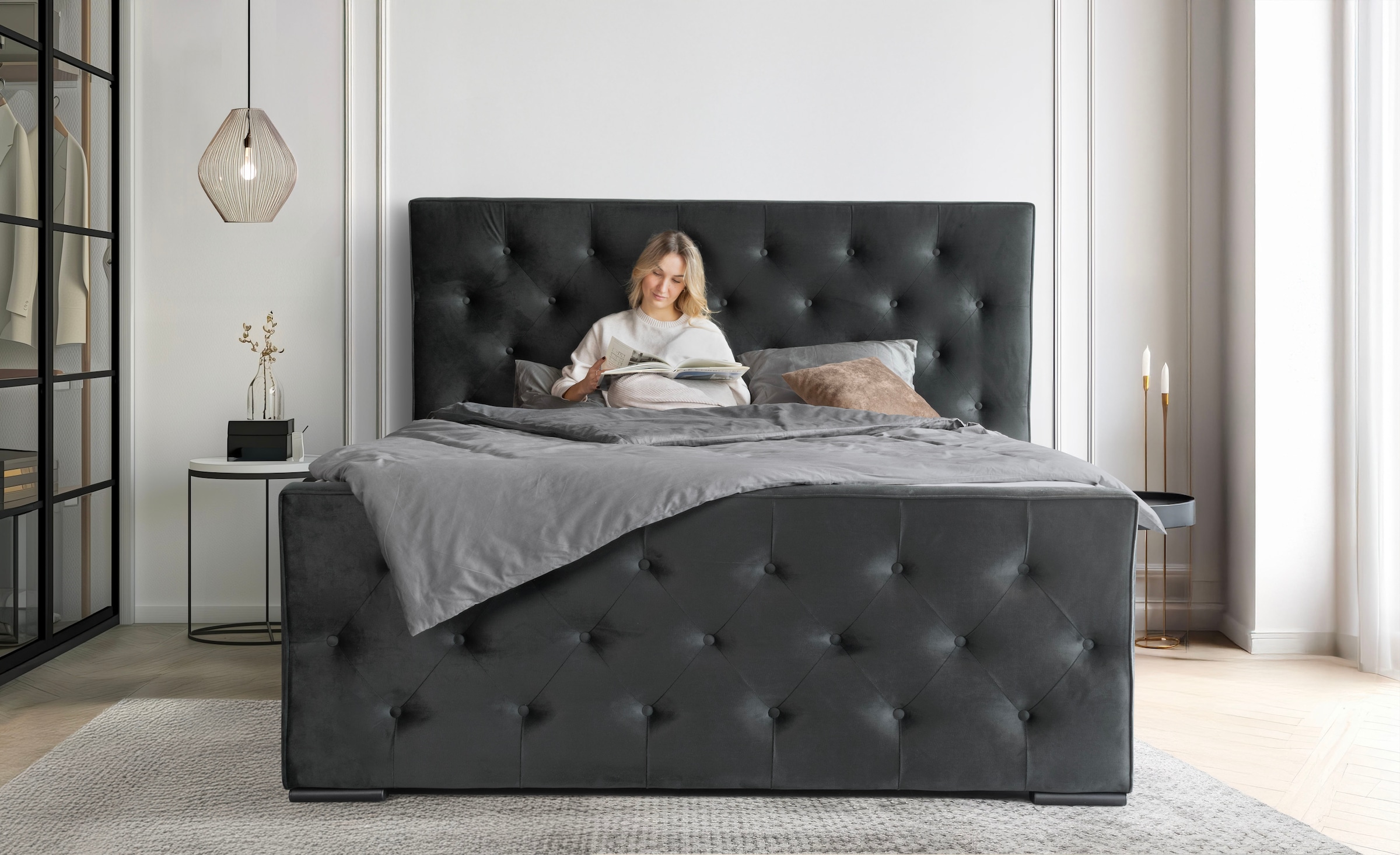 COLLECTION AB Boxspringbett »Florence erhältlich in der Breite 180cm«, inkl günstig online kaufen