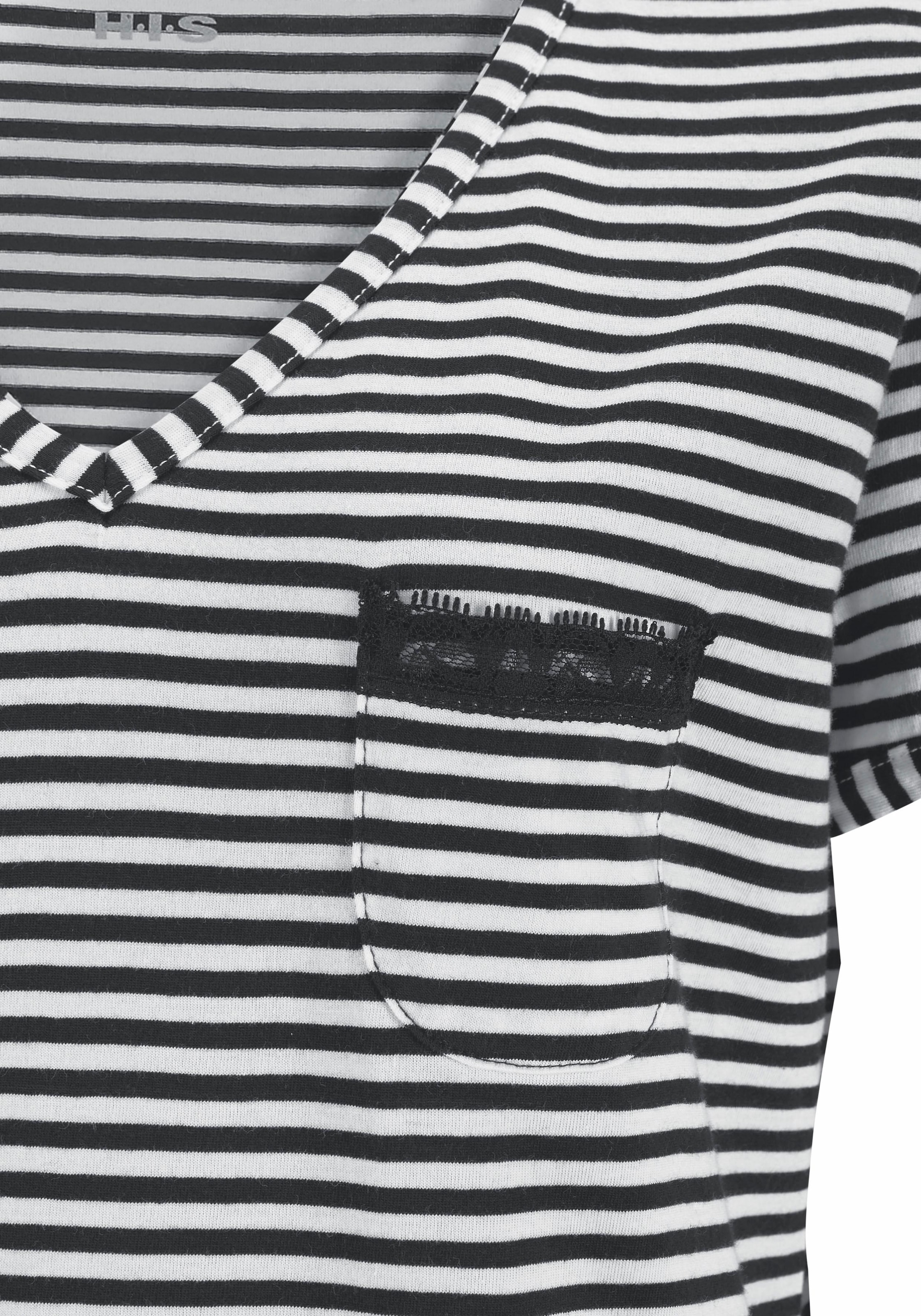 H.I.S Nachthemd 1-teilig,  Brusttasche mit Spitzendetails