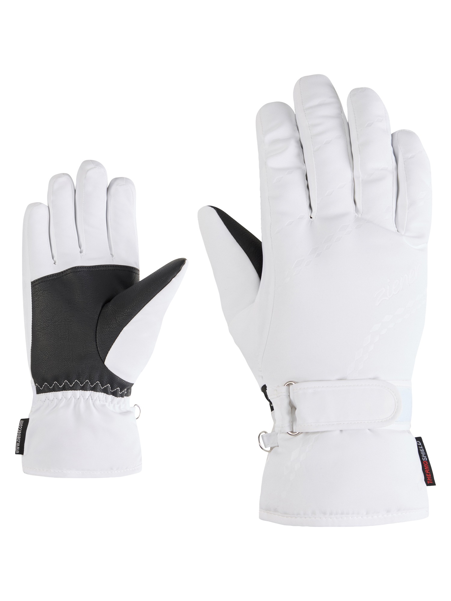 ZIENER Skihandschuhe »KEVA-Z PR glove lady« white 6,5 6,5 warmer Skihandschuh durch ZIENER THERMOSHIELD